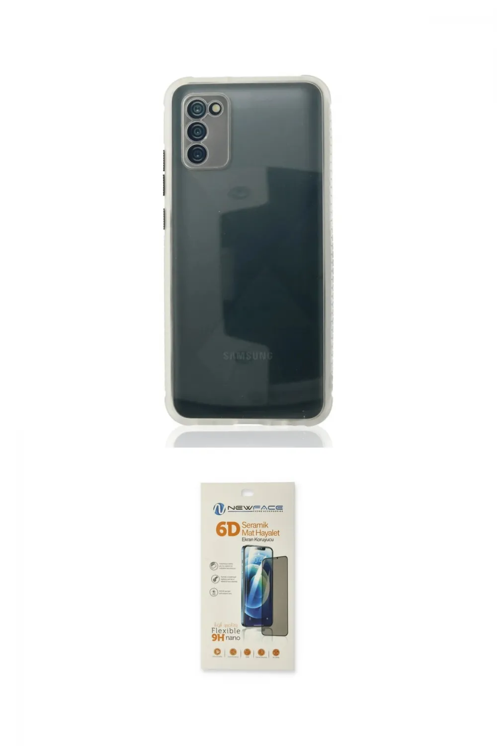ieg™ Galaxy A02S Kılıf Nova Asil Özel Seri - Siyah 6D Mat Seramik Hayalet Nano Ekran Koruyucu