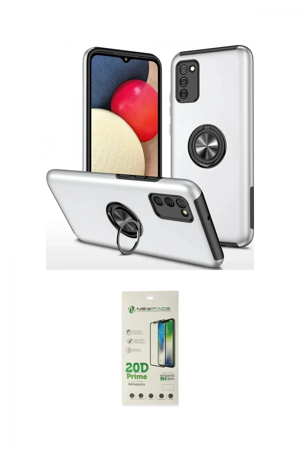 ieg™ Galaxy A02S Kılıf Odak Form Prime - Siyah 20D Premium Cam Ekran Koruyucu