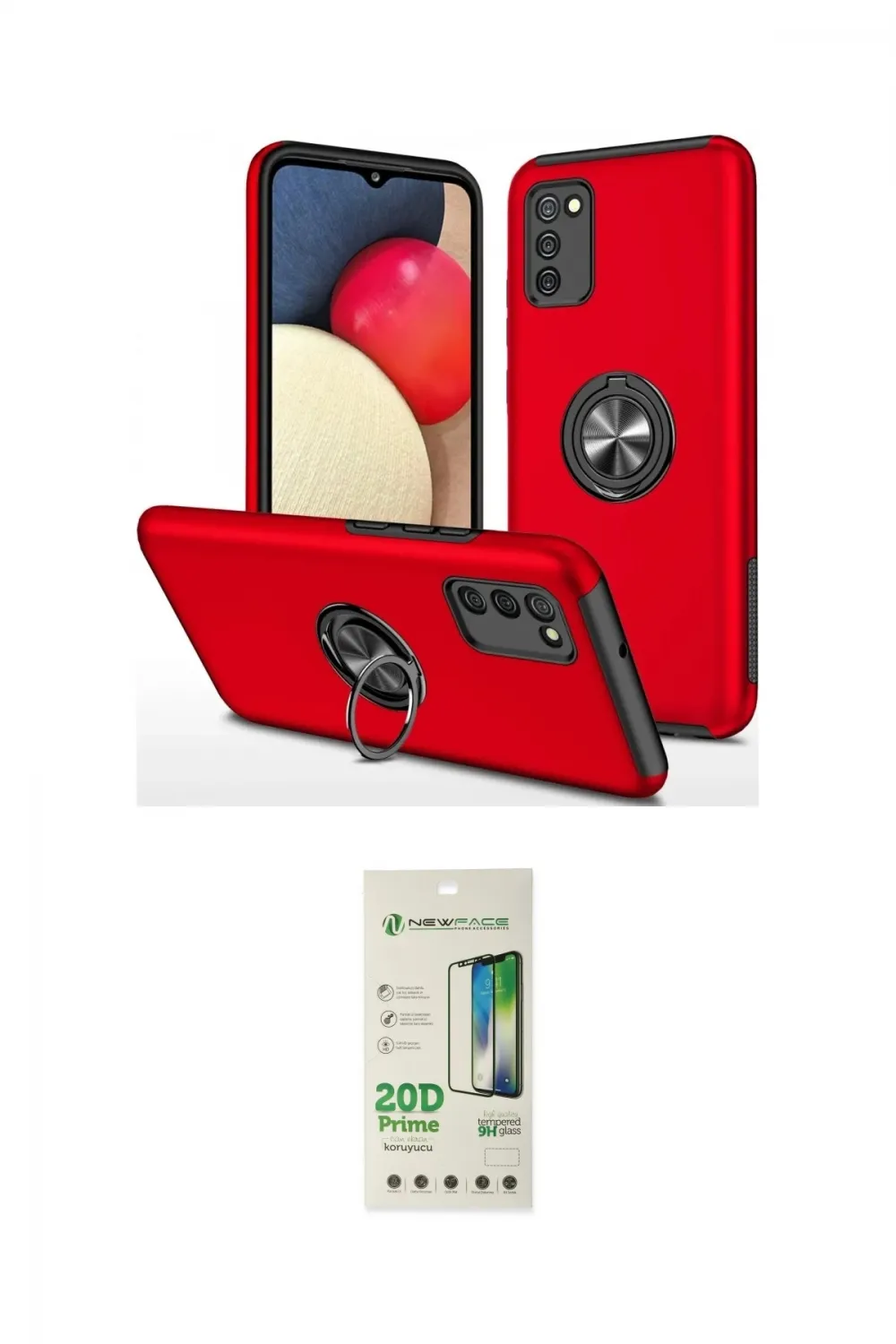 ieg™ Galaxy A02S Kılıf Odak Form Prime - Siyah 20D Premium Cam Ekran Koruyucu