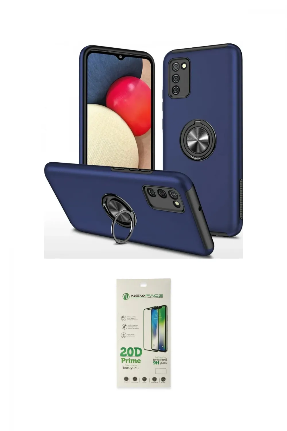 ieg™ Galaxy A02S Kılıf Odak Form Prime - Siyah 20D Premium Cam Ekran Koruyucu