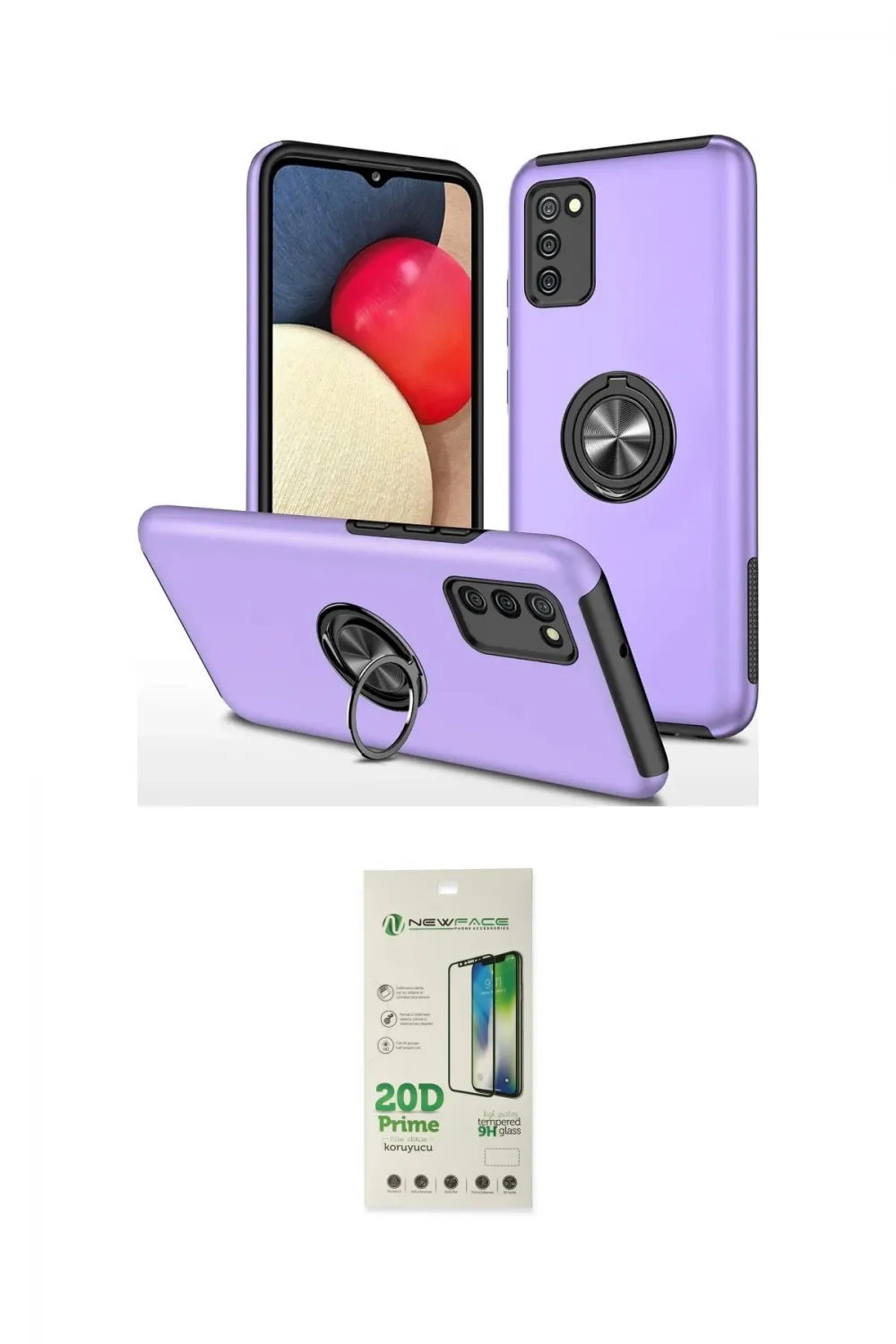 ieg™ Galaxy A02S Kılıf Odak Form Prime - Siyah 20D Premium Cam Ekran Koruyucu