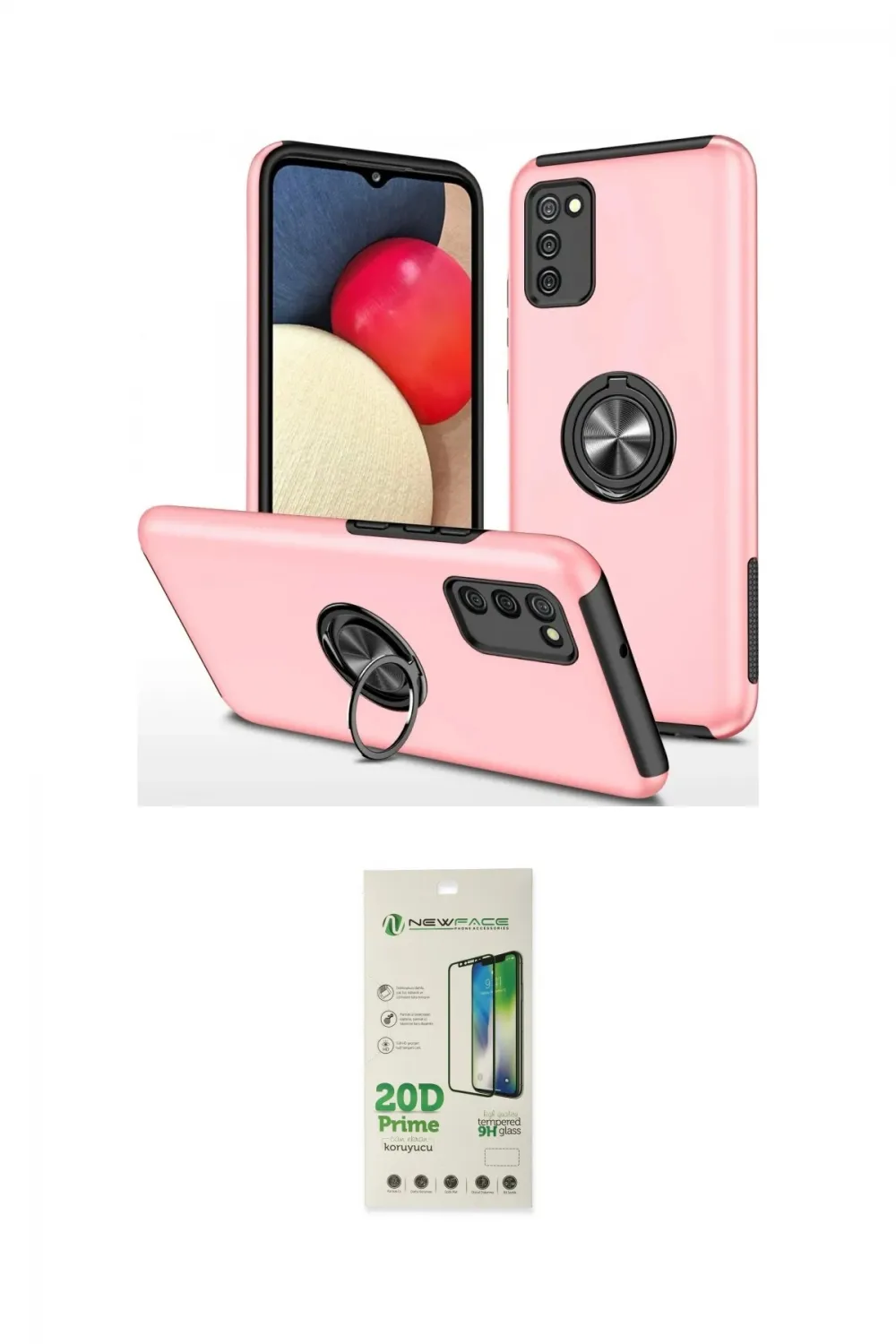 ieg™ Galaxy A02S Kılıf Odak Form Prime - Siyah 20D Premium Cam Ekran Koruyucu