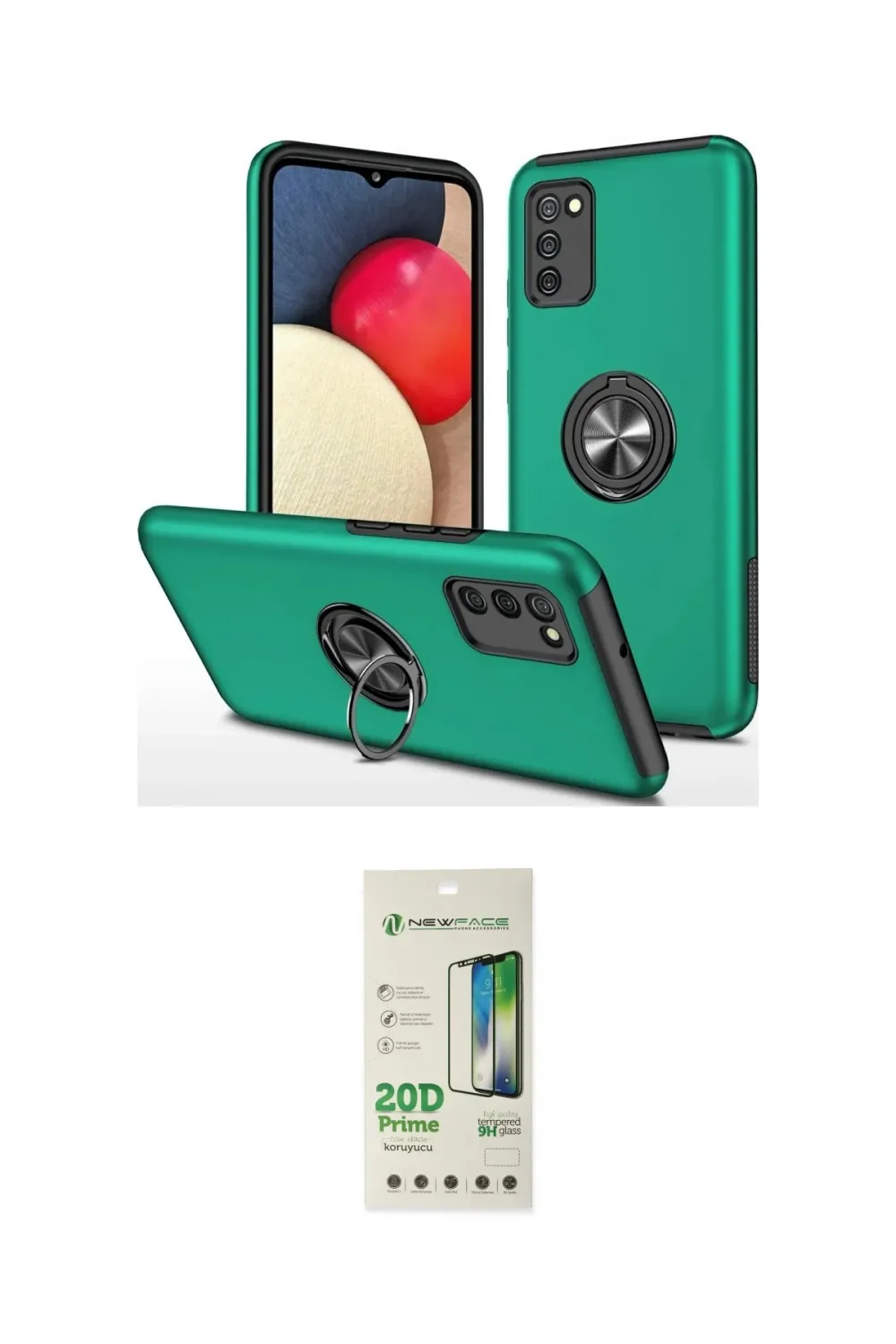 ieg™ Galaxy A02S Kılıf Odak Form Prime - Siyah 20D Premium Cam Ekran Koruyucu