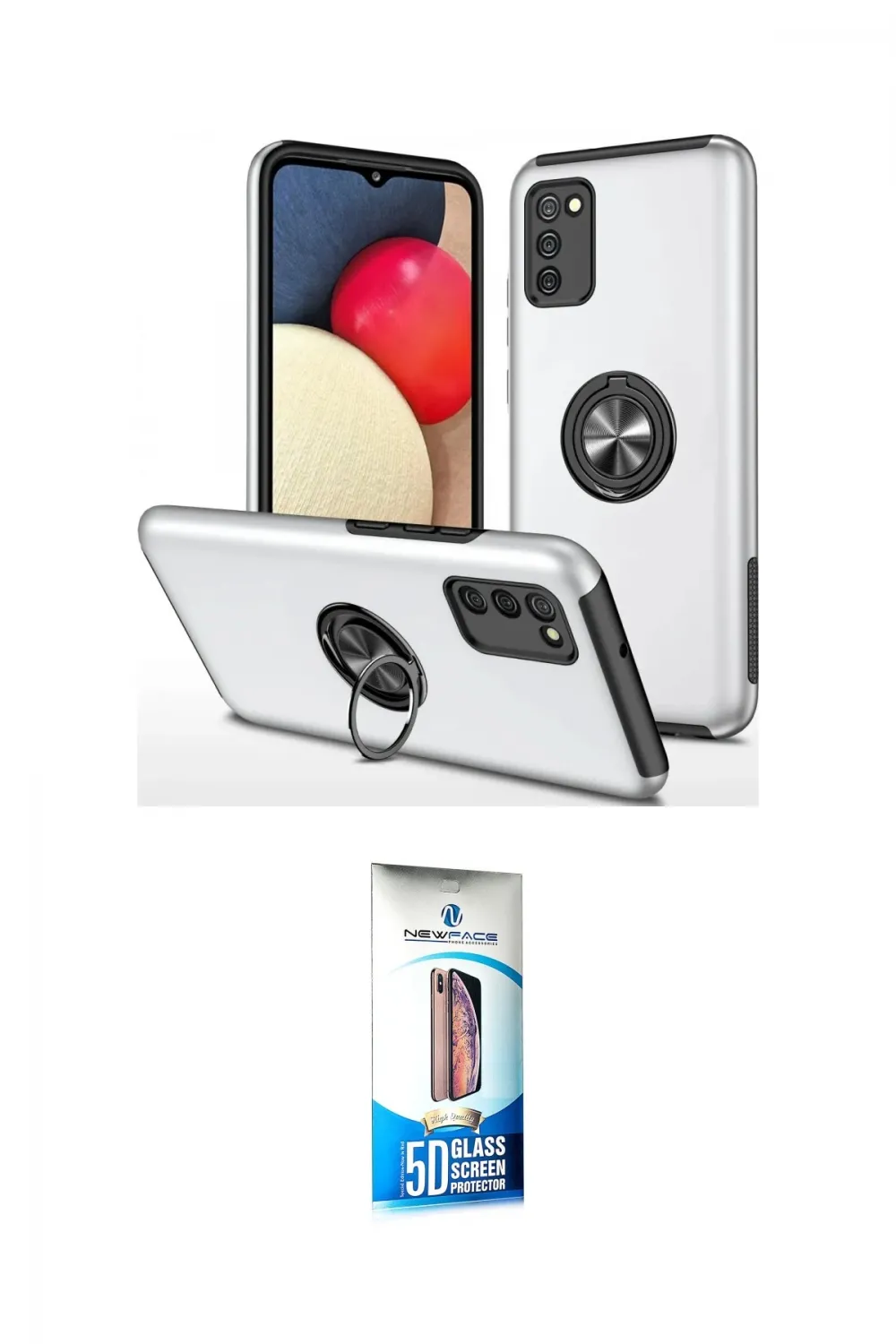 ieg™ Galaxy A02S Kılıf Odak Form Prime - Siyah 5D Eko Cam Ekran Koruyucu