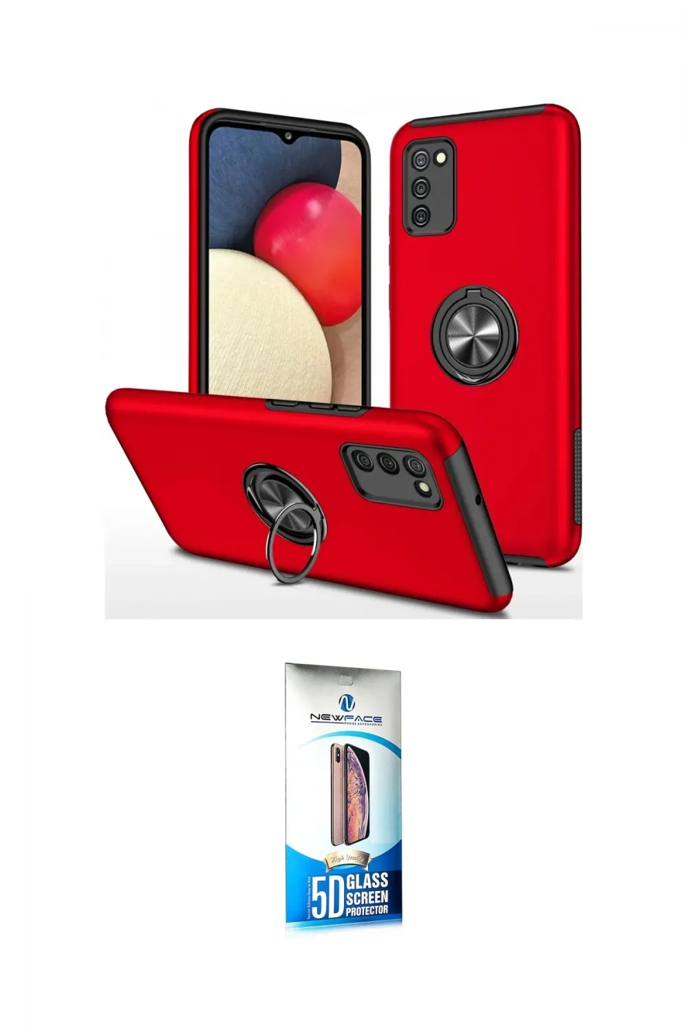 ieg™ Galaxy A02S Kılıf Odak Form Prime - Siyah 5D Eko Cam Ekran Koruyucu