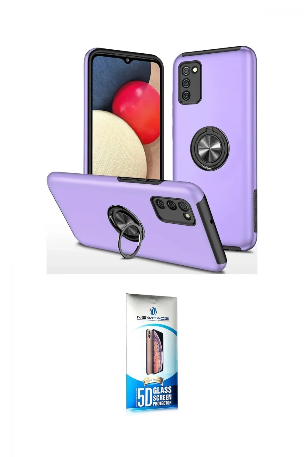 ieg™ Galaxy A02S Kılıf Odak Form Prime - Siyah 5D Eko Cam Ekran Koruyucu