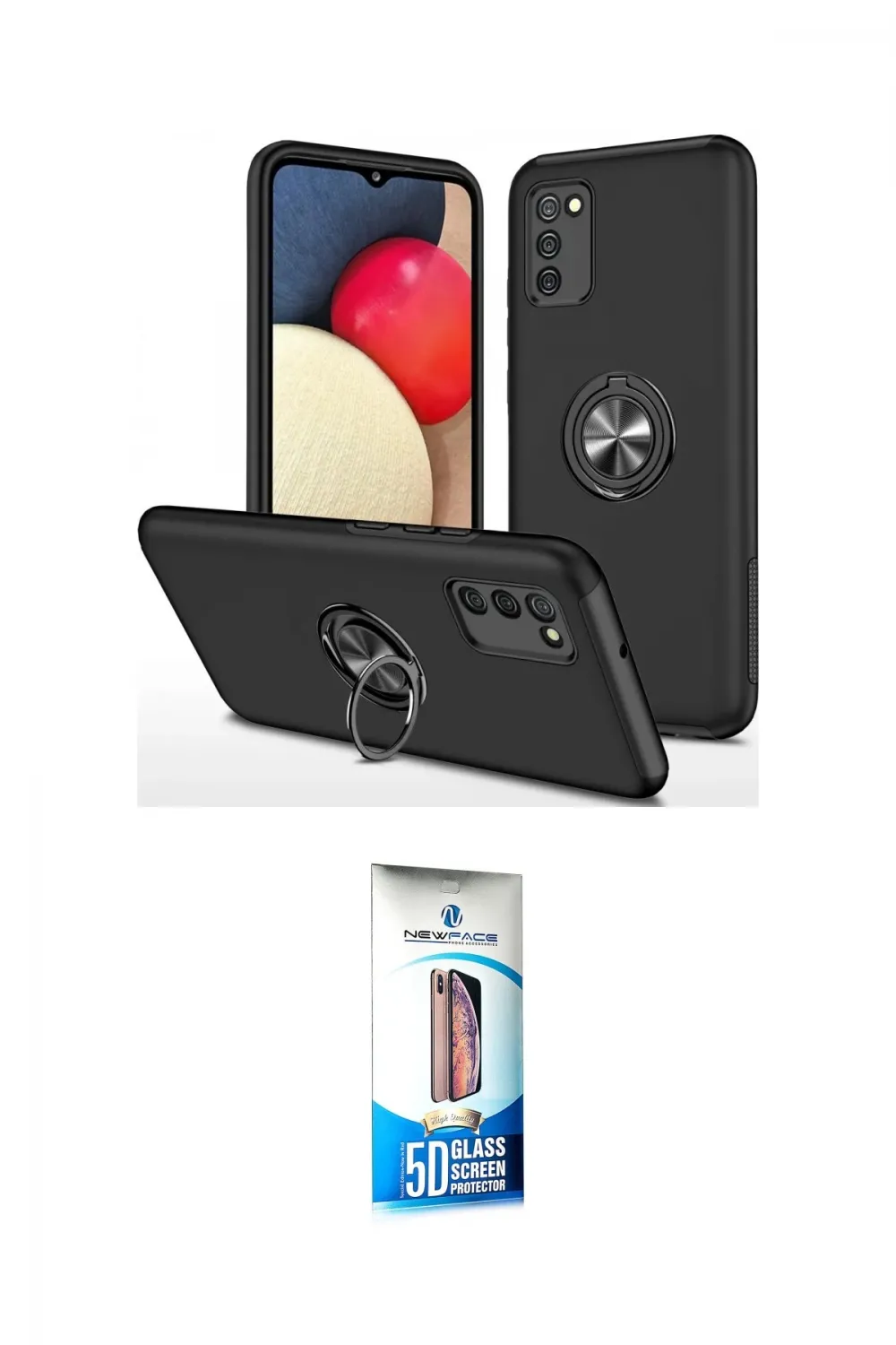 ieg™ Galaxy A02S Kılıf Odak Form Prime - Siyah 5D Eko Cam Ekran Koruyucu