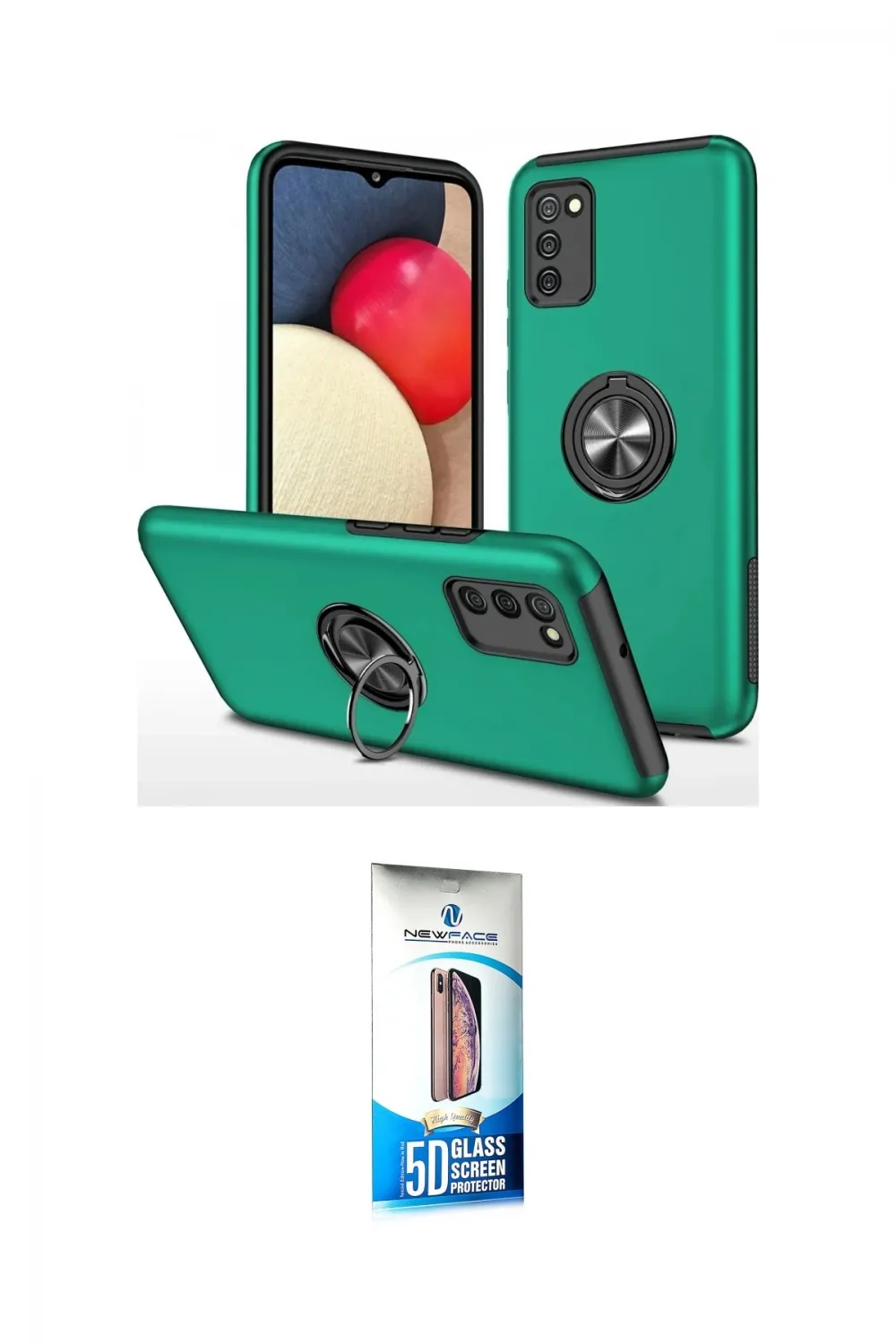 ieg™ Galaxy A02S Kılıf Odak Form Prime - Siyah 5D Eko Cam Ekran Koruyucu