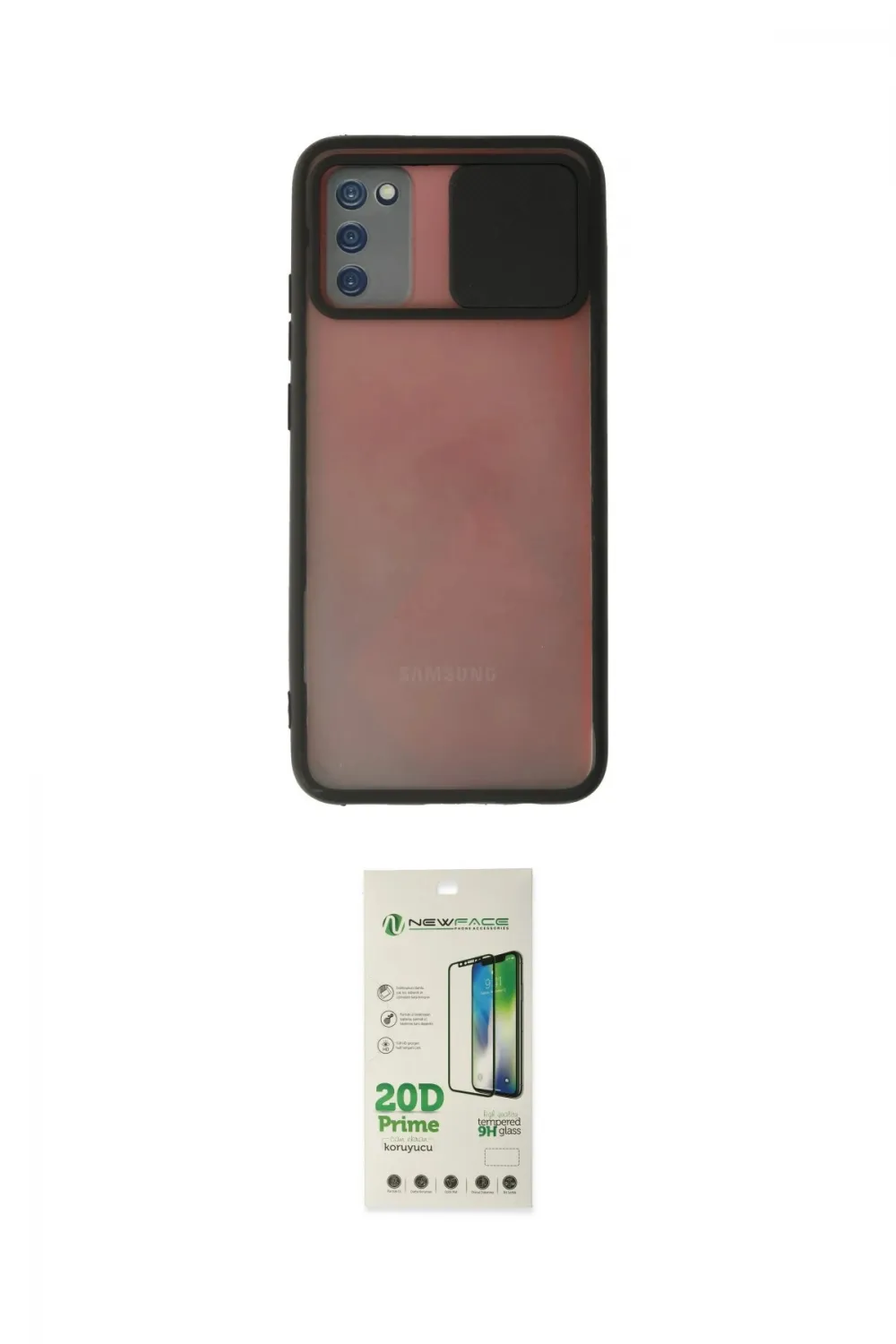 ieg™ Galaxy A02S Kılıf Vadi Çizgi - Siyah 20D Premium Cam Ekran Koruyucu
