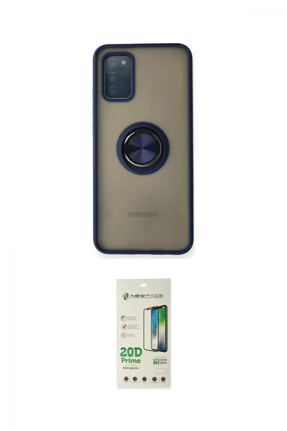 ieg™ Galaxy A02S Kılıf Yörünge Çizgi - Siyah 20D Premium Cam Ekran Koruyucu