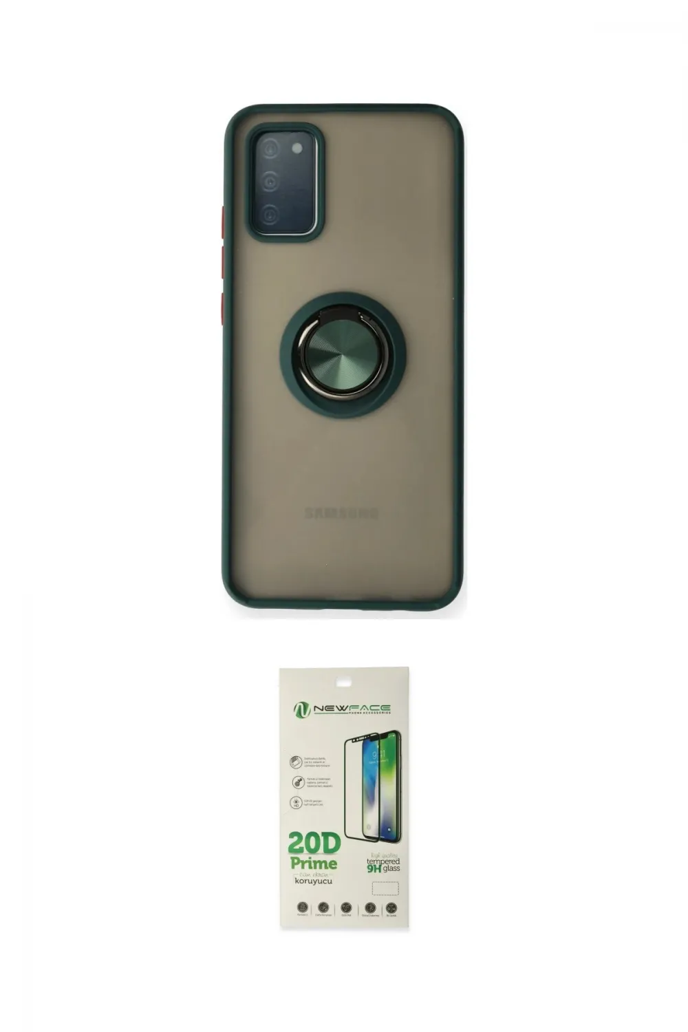ieg™ Galaxy A02S Kılıf Yörünge Çizgi - Siyah 20D Premium Cam Ekran Koruyucu