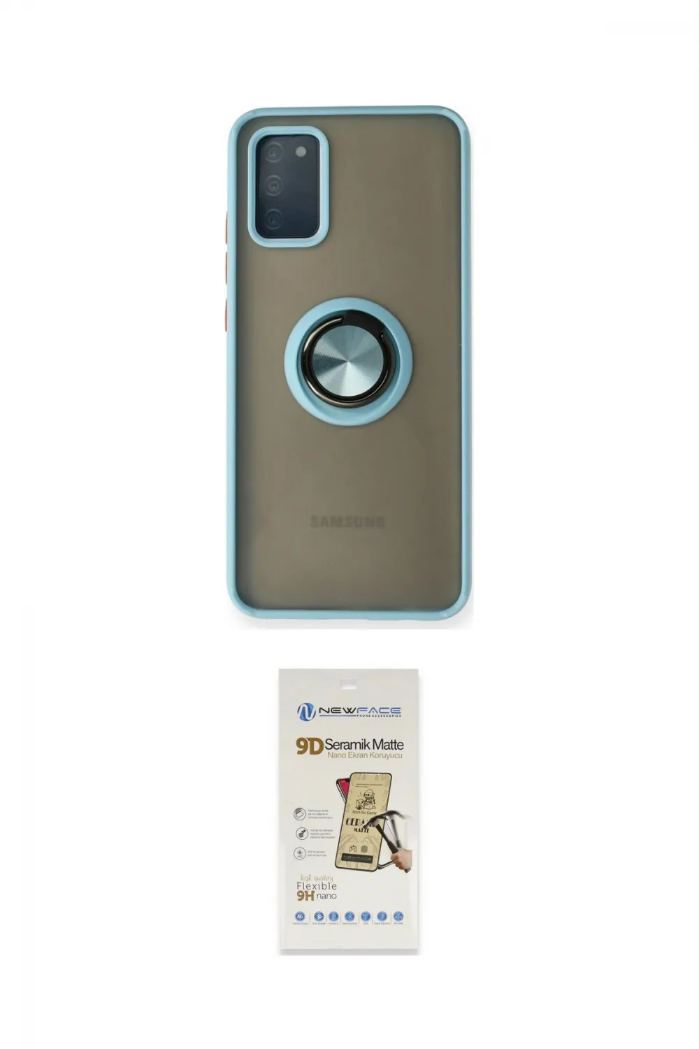 ieg™ Galaxy A02S Kılıf Yörünge Çizgi - Siyah Mat Seramik Nano Ekran Koruyucu