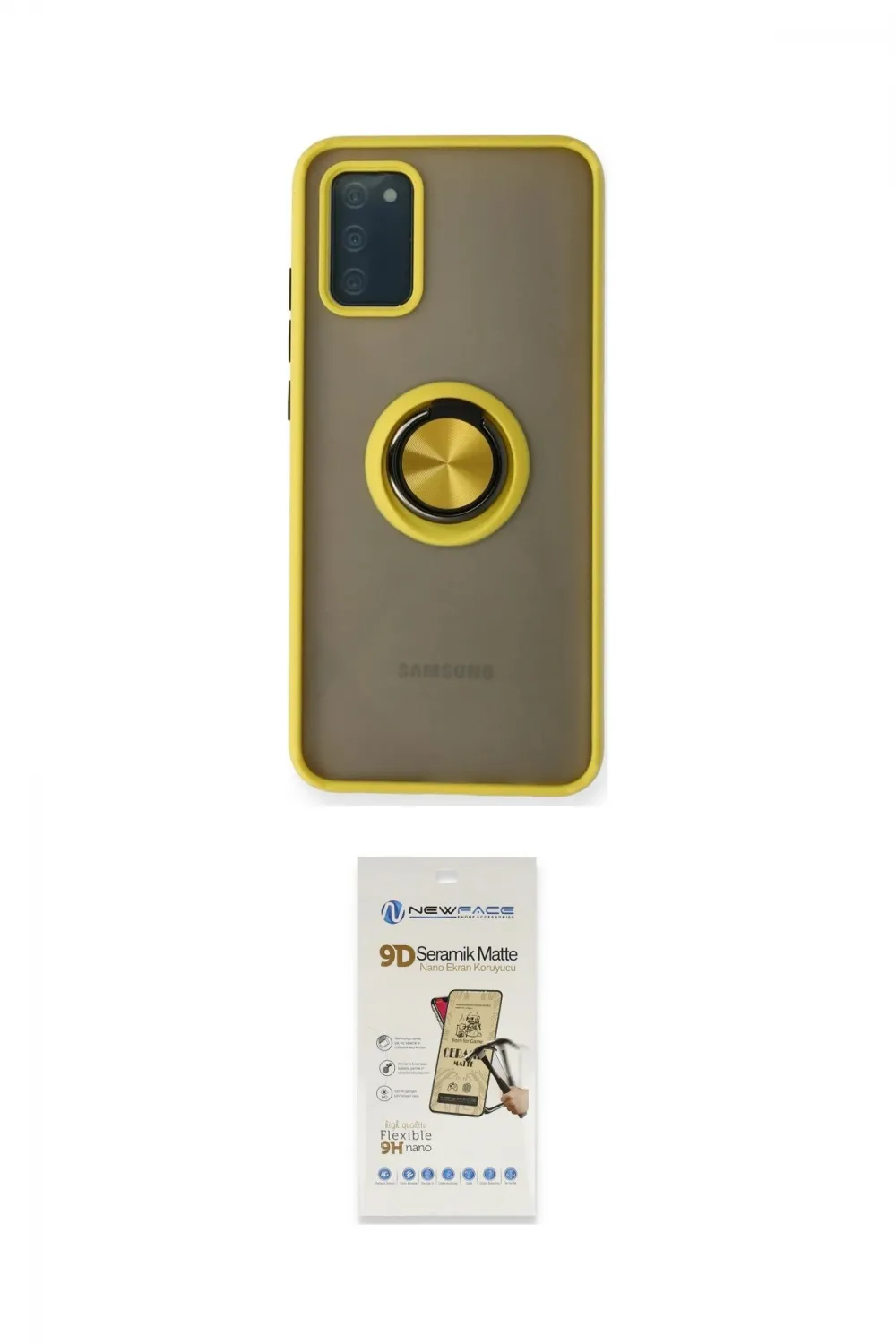 ieg™ Galaxy A02S Kılıf Yörünge Çizgi - Siyah Mat Seramik Nano Ekran Koruyucu