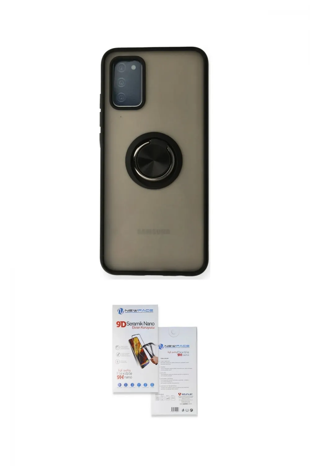 ieg™ Galaxy A02S Kılıf Yörünge Çizgi - Siyah Seramik Nano Ekran Koruyucu