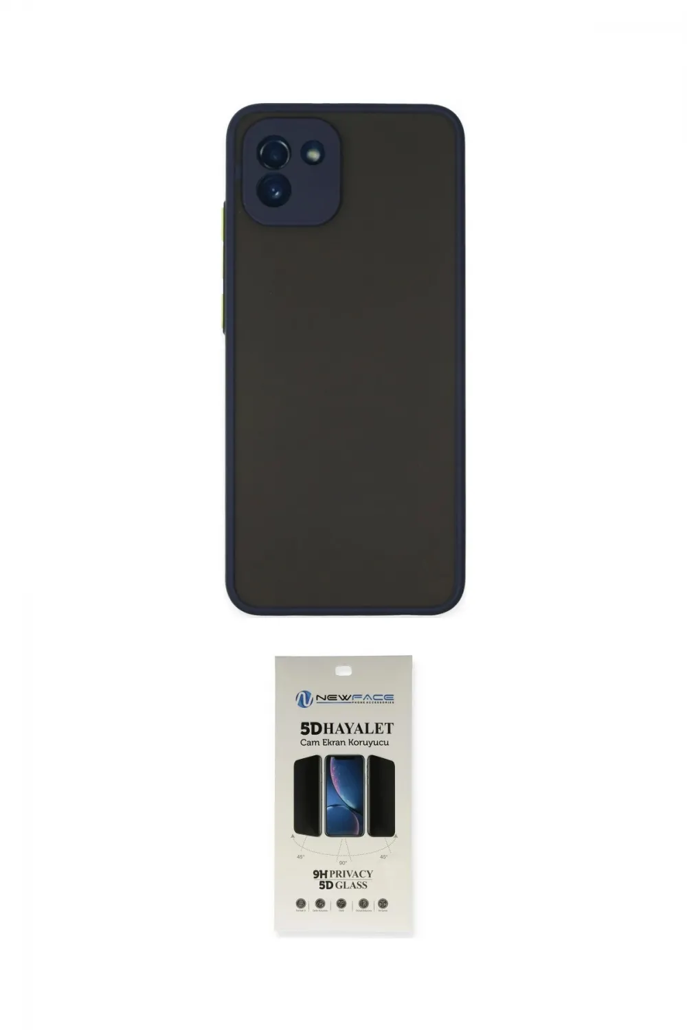 ieg™ Galaxy A03 Kılıf Ahenk Çizgi Serisi - Siyah 5D Hayalet Cam Ekran Koruyucu