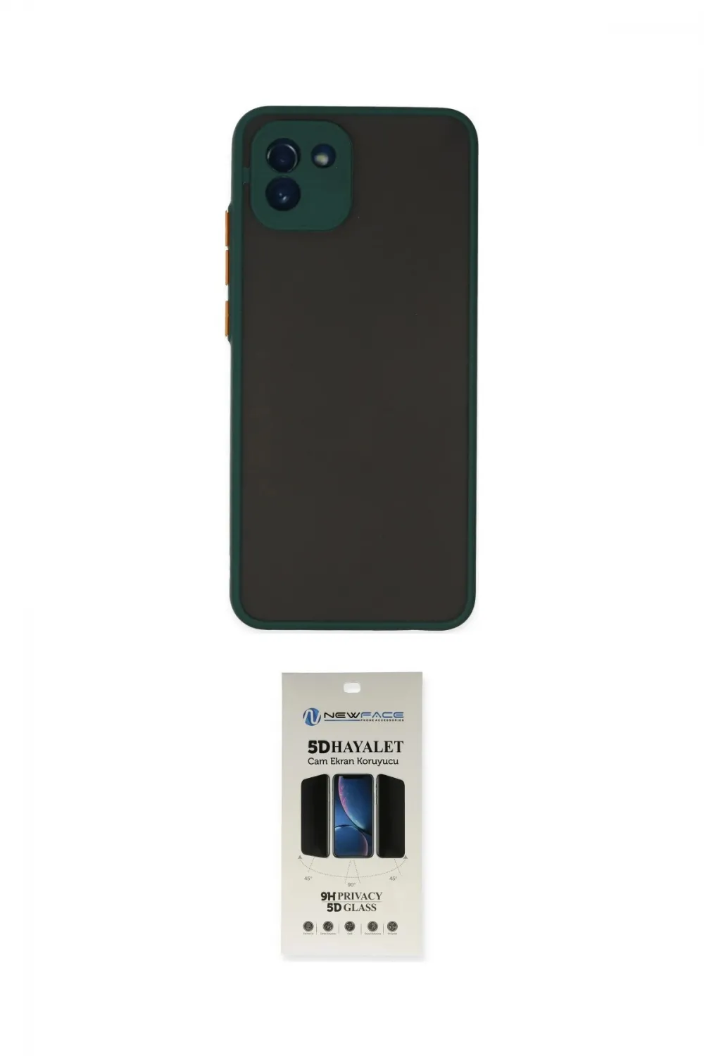 ieg™ Galaxy A03 Kılıf Ahenk Çizgi Serisi - Siyah 5D Hayalet Cam Ekran Koruyucu