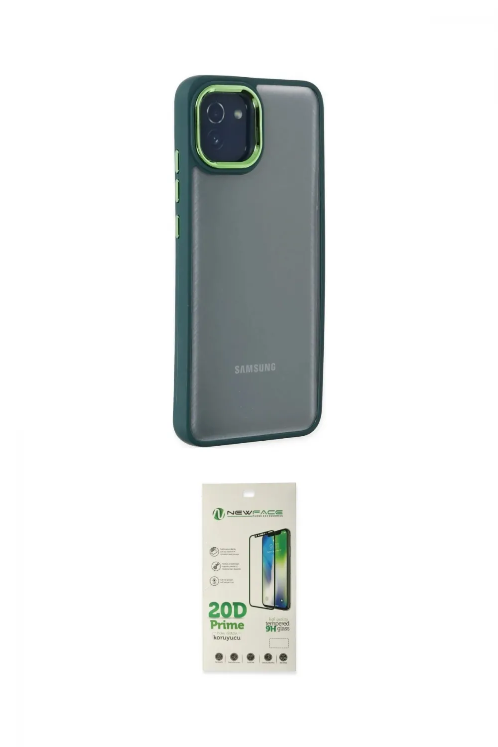 ieg™ Galaxy A03 Kılıf Eksen Doku Prime - Siyah 20D Premium Cam Ekran Koruyucu