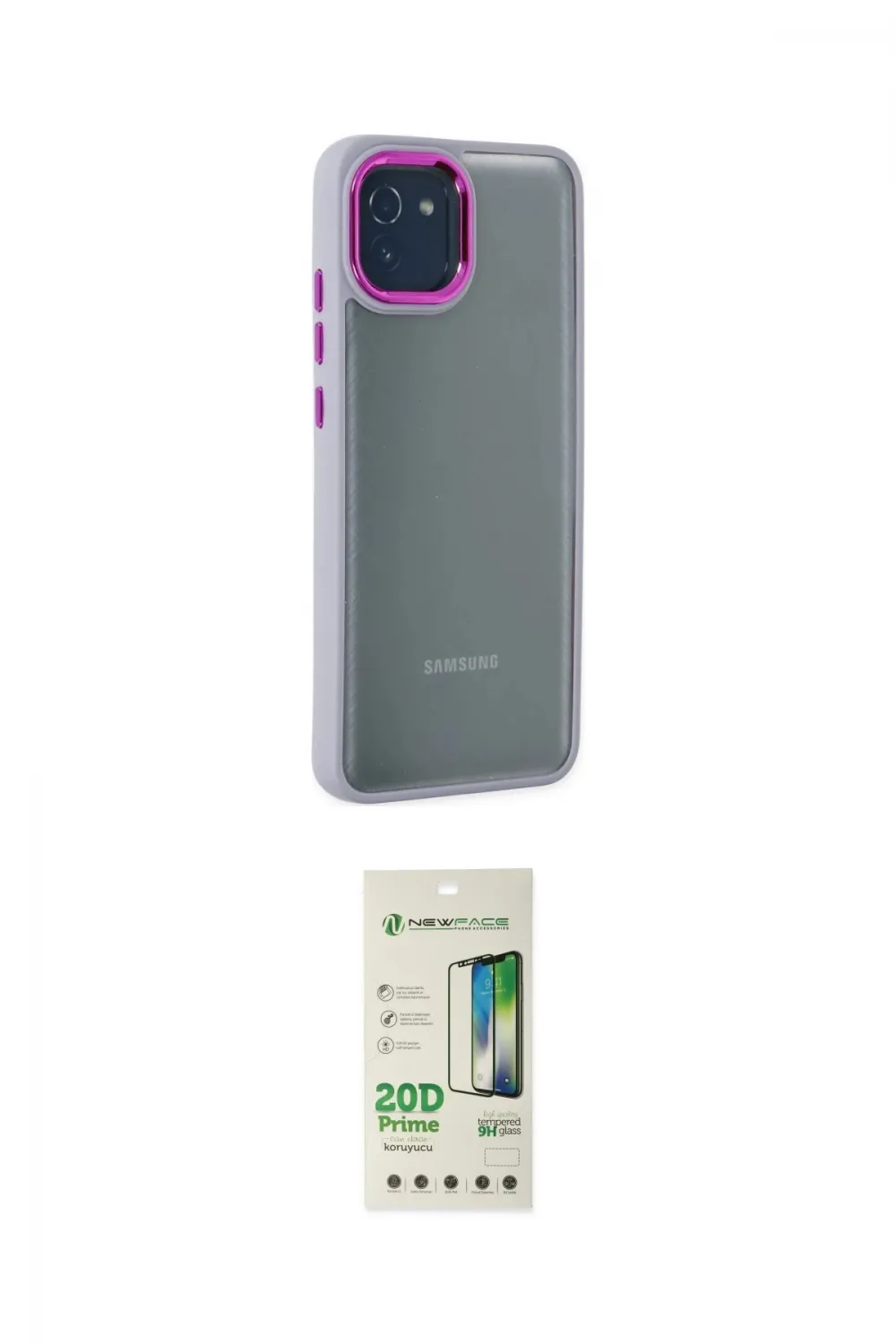 ieg™ Galaxy A03 Kılıf Eksen Doku Prime - Siyah 20D Premium Cam Ekran Koruyucu