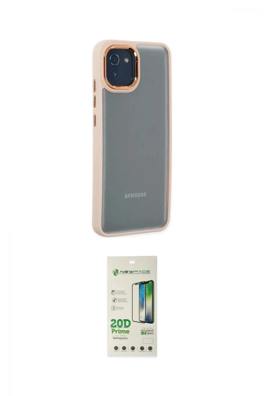 ieg™ Galaxy A03 Kılıf Eksen Doku Prime - Siyah 20D Premium Cam Ekran Koruyucu
