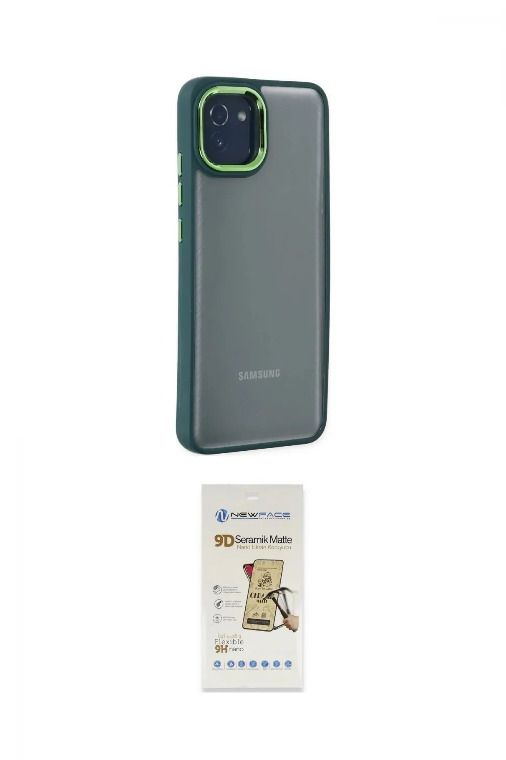 ieg™ Galaxy A03 Kılıf Eksen Doku Prime - Siyah Mat Seramik Nano Ekran Koruyucu
