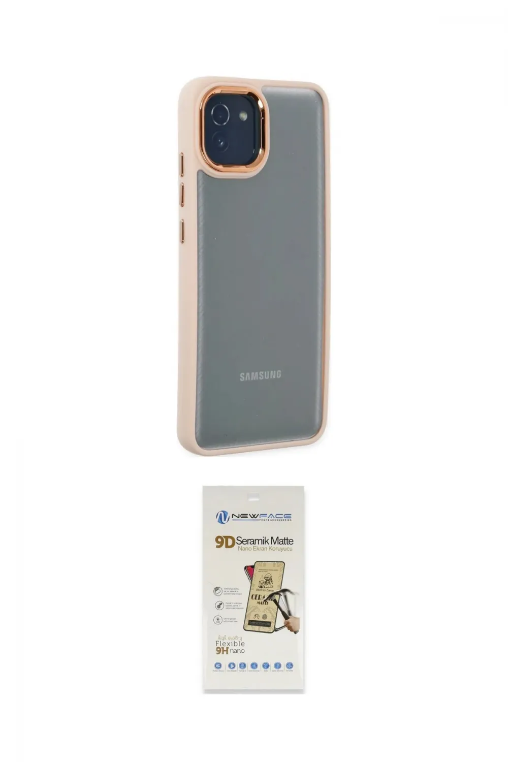 ieg™ Galaxy A03 Kılıf Eksen Doku Prime - Siyah Mat Seramik Nano Ekran Koruyucu