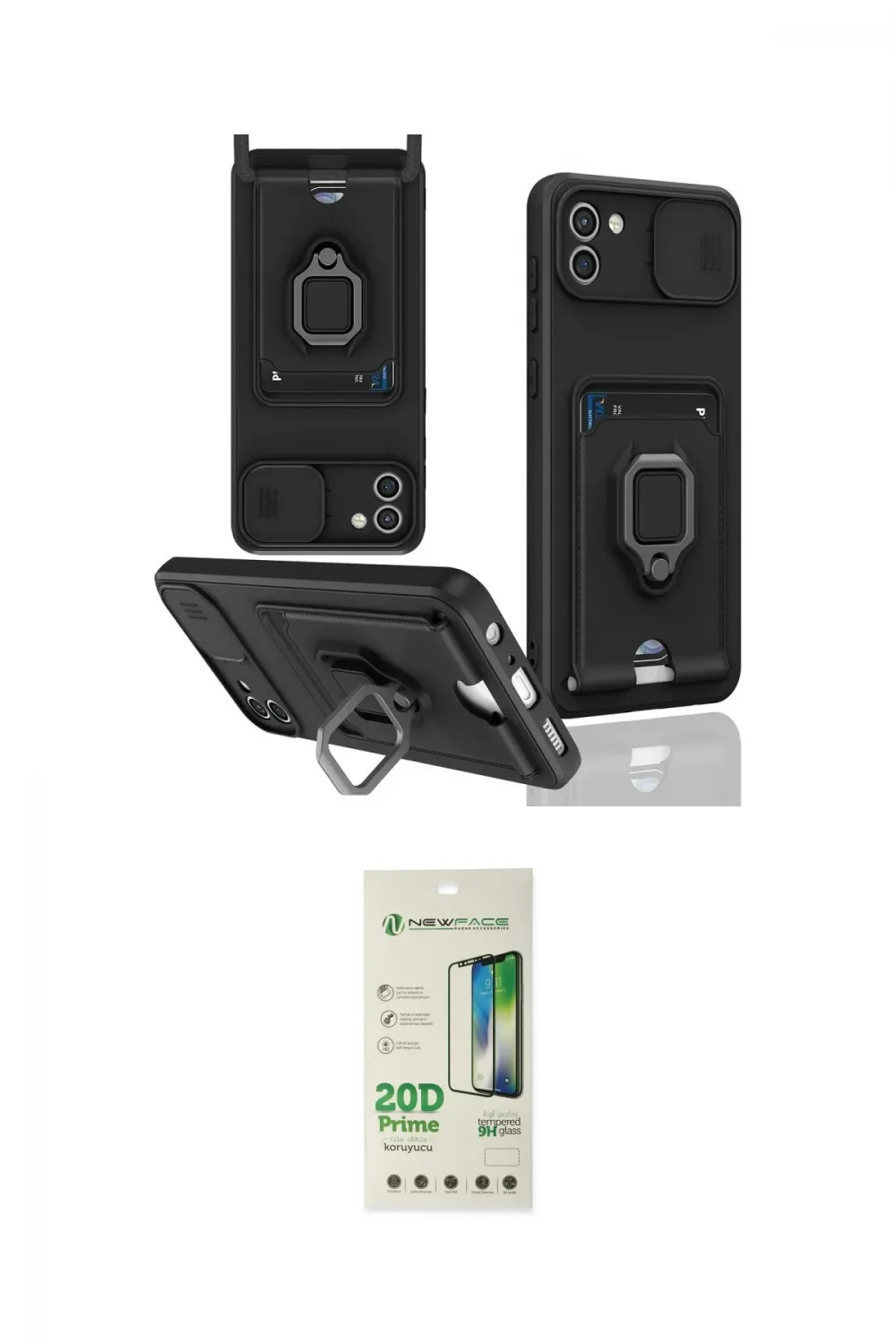 ieg™ Galaxy A03 Kılıf Vadi Form Prime - Siyah 20D Premium Cam Ekran Koruyucu