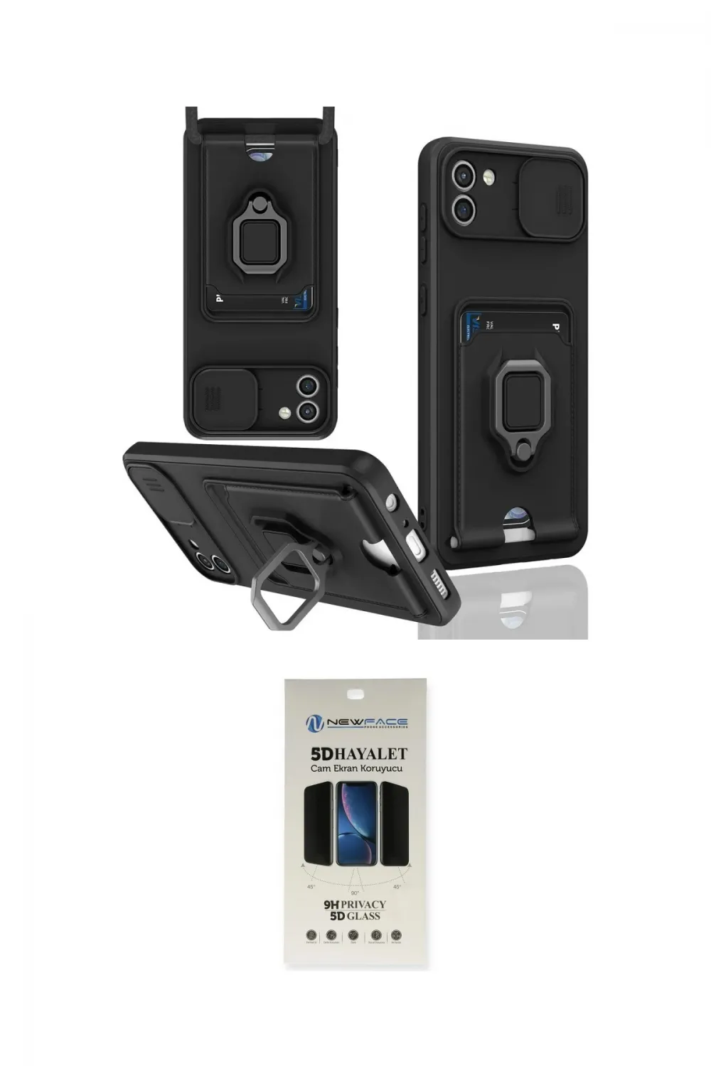 ieg™ Galaxy A03 Kılıf Vadi Form Prime - Siyah 5D Hayalet Cam Ekran Koruyucu