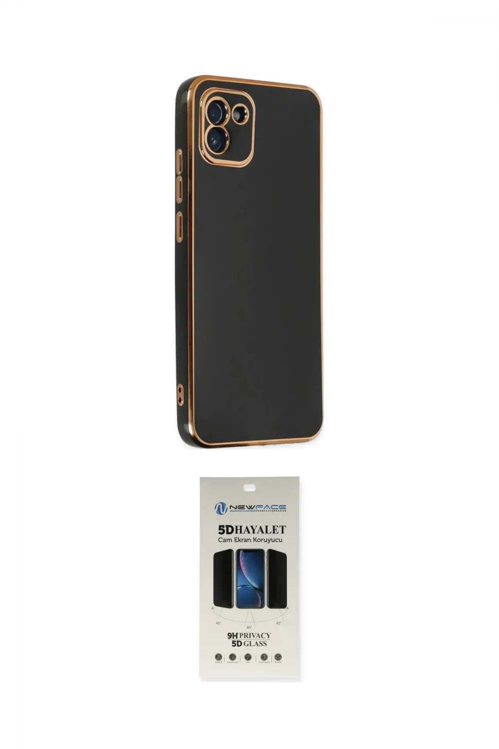 ieg™ Galaxy A03 Kılıf Yankı Serisi - Siyah 5D Hayalet Cam Ekran Koruyucu