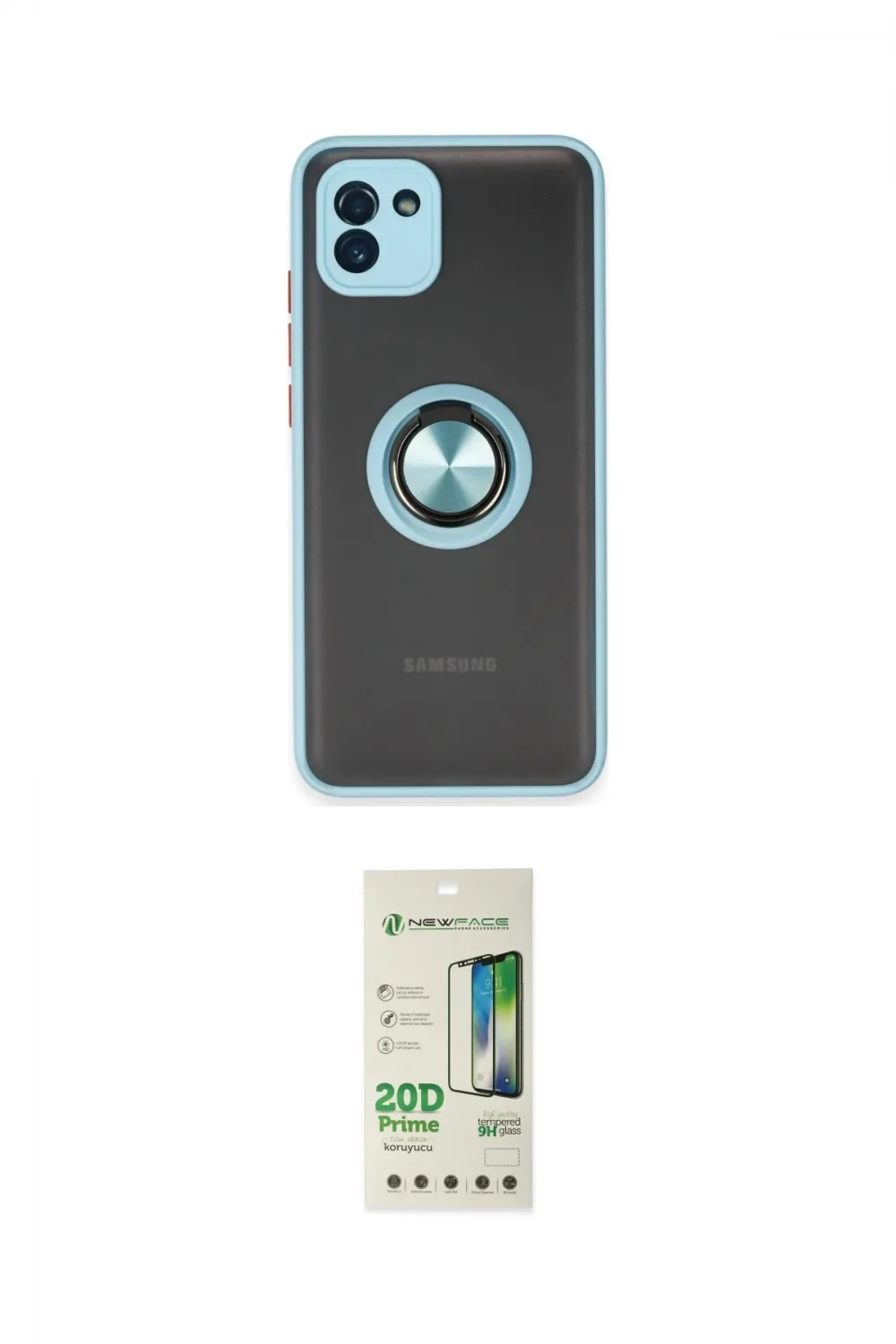 ieg™ Galaxy A03 Kılıf Yörünge Çizgi - Siyah 20D Premium Cam Ekran Koruyucu