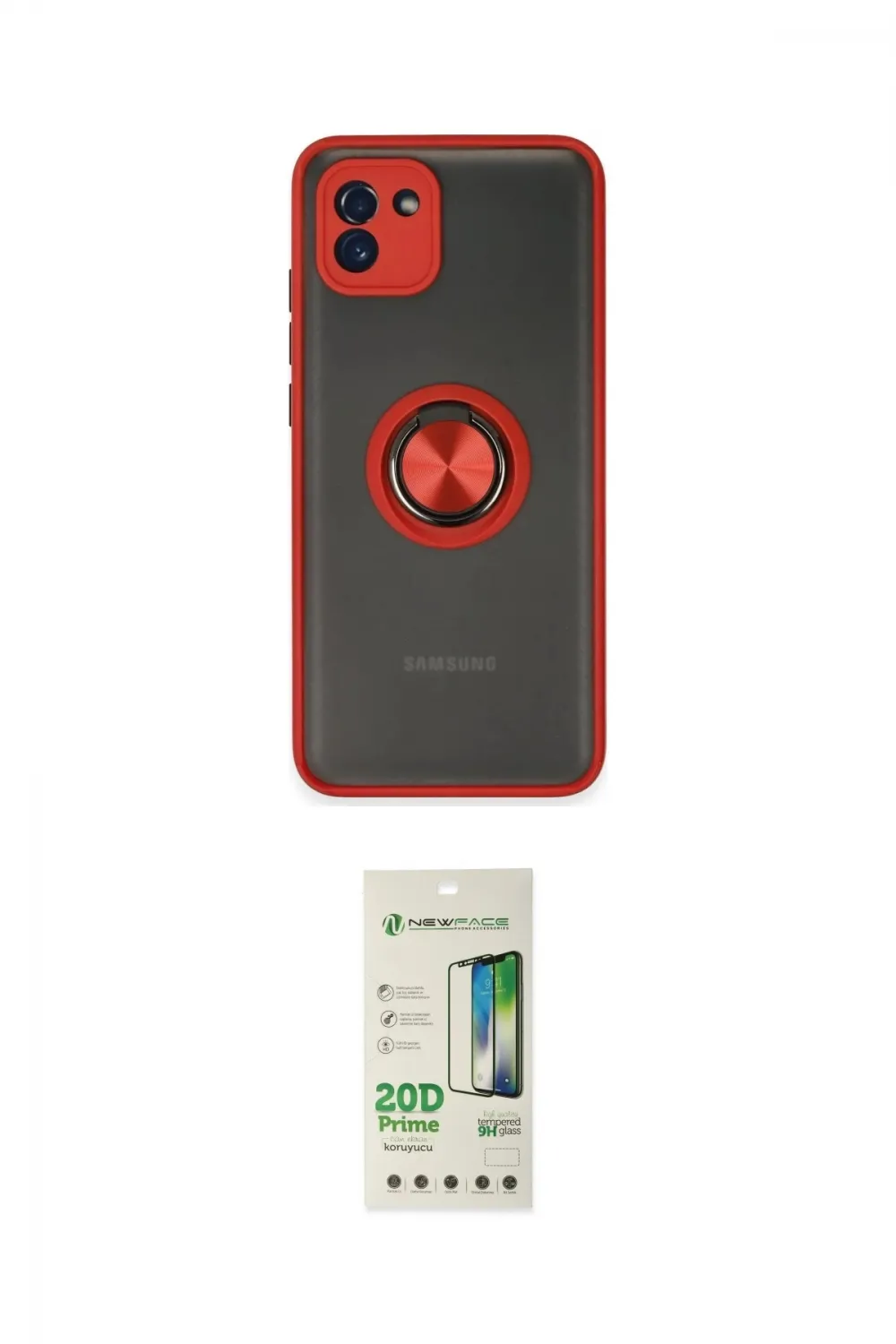 ieg™ Galaxy A03 Kılıf Yörünge Çizgi - Siyah 20D Premium Cam Ekran Koruyucu