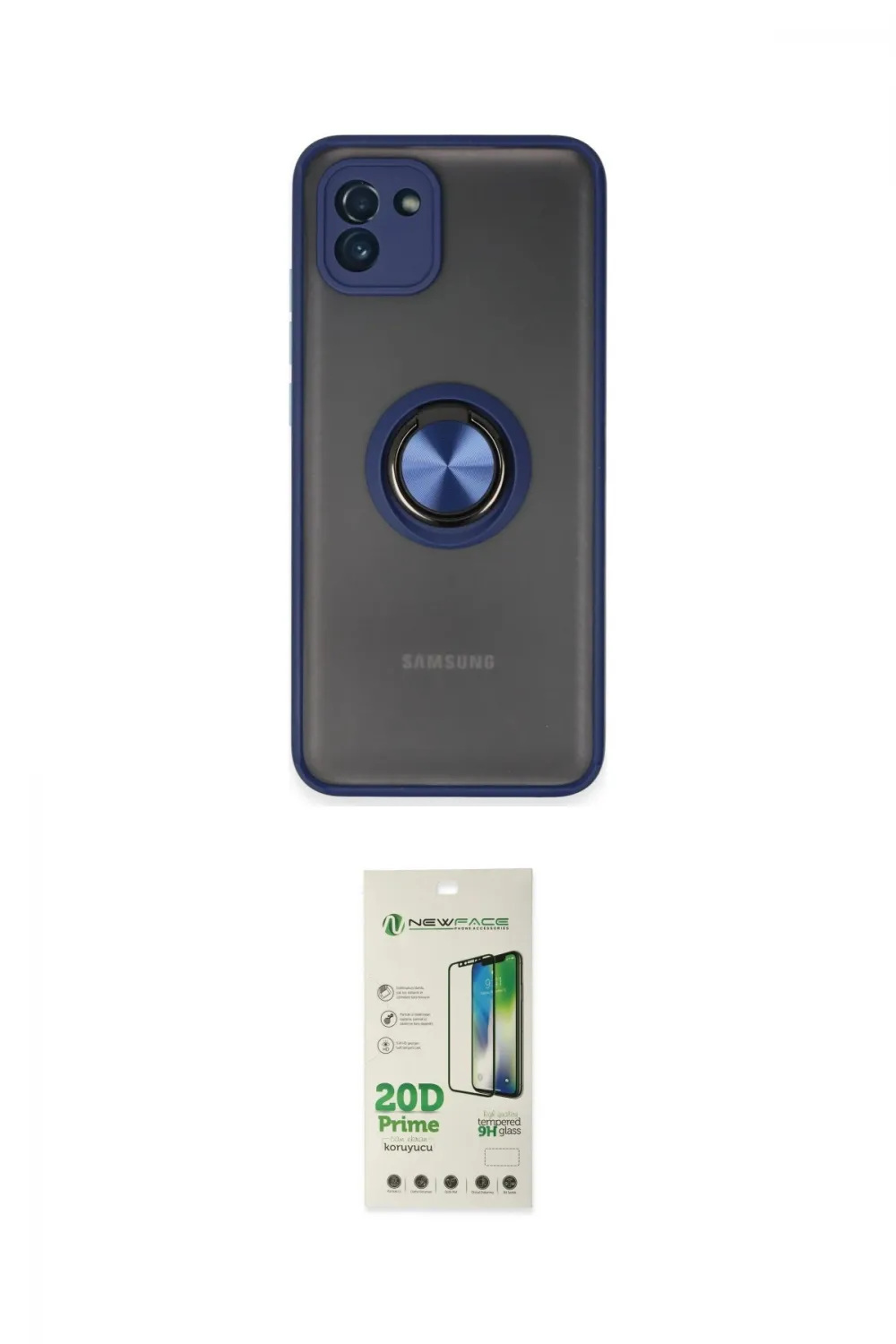 ieg™ Galaxy A03 Kılıf Yörünge Çizgi - Siyah 20D Premium Cam Ekran Koruyucu