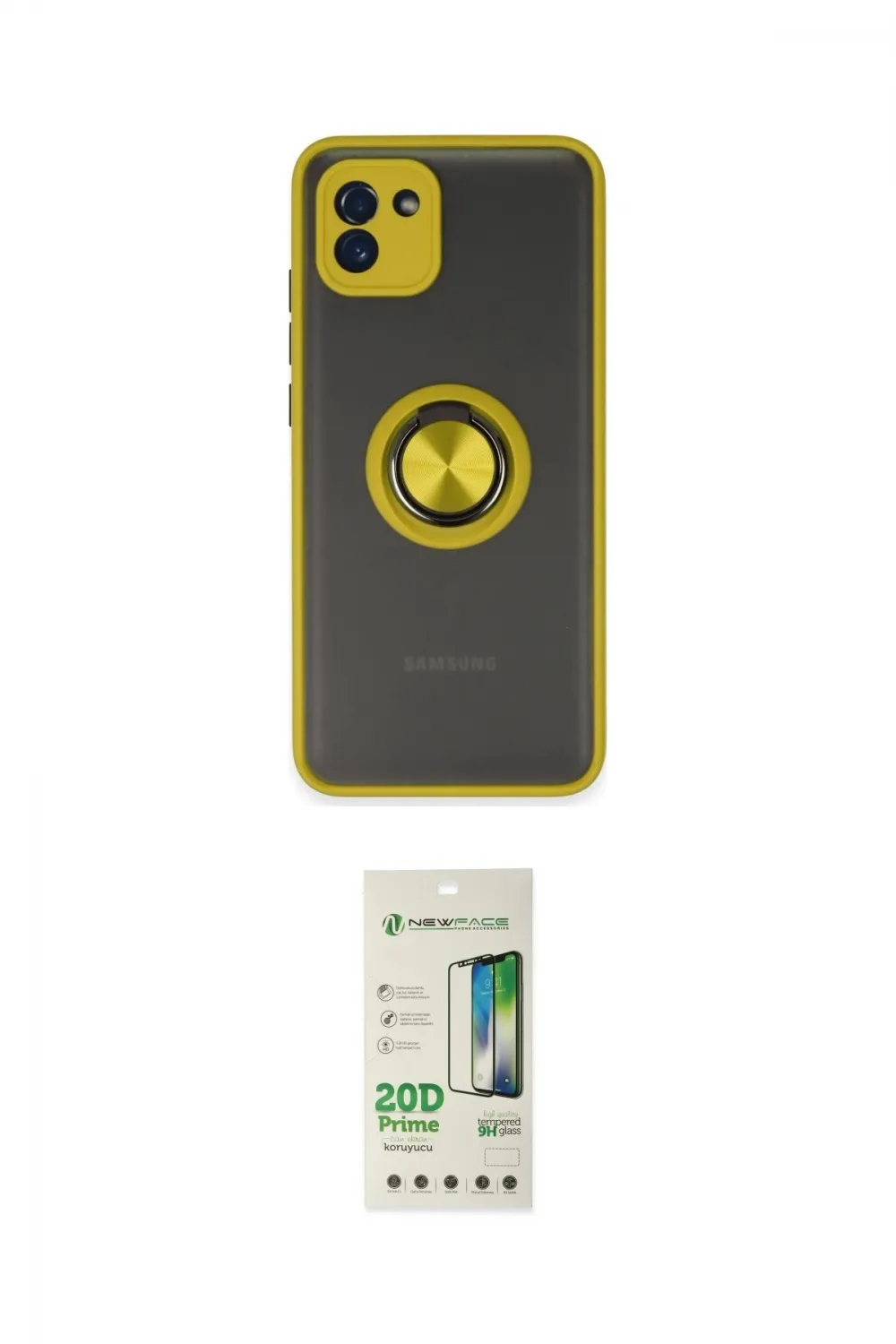 ieg™ Galaxy A03 Kılıf Yörünge Çizgi - Siyah 20D Premium Cam Ekran Koruyucu