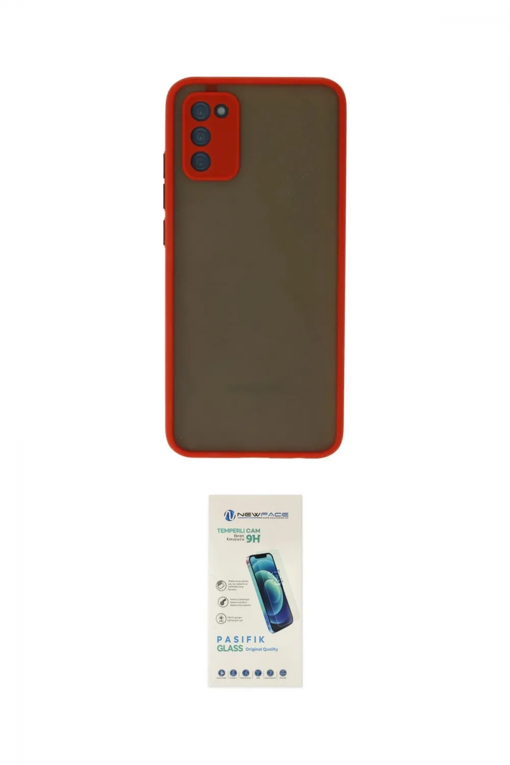 ieg™ Galaxy A03S Kılıf Ahenk Çizgi Serisi - Şeffaf Pasifik Cam Ekran Koruyucu