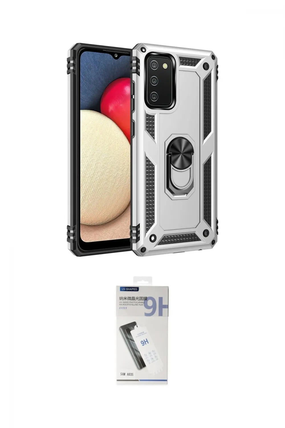 ieg™ Galaxy A03S Kılıf Ahenk Klasik Koleksiyonu - Şeffaf Uv Polymer Nano Ekran Koruyucu