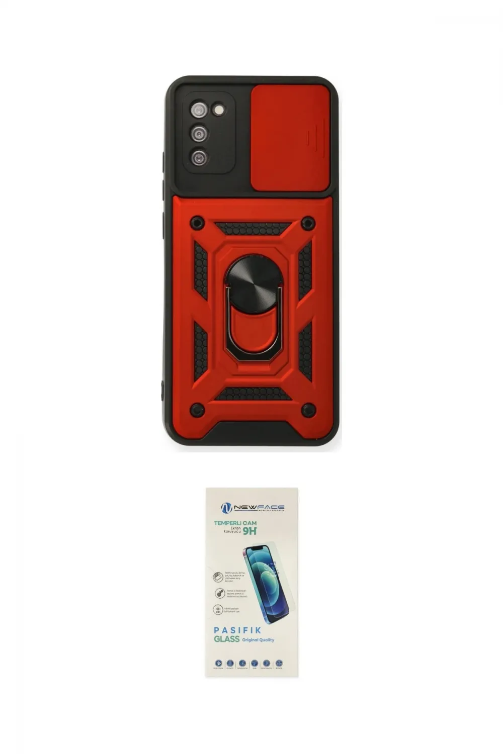 ieg™ Galaxy A03S Kılıf Ahenk Klasik - Şeffaf Pasifik Cam Ekran Koruyucu