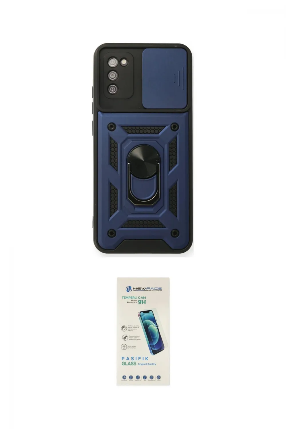 ieg™ Galaxy A03S Kılıf Ahenk Klasik - Şeffaf Pasifik Cam Ekran Koruyucu