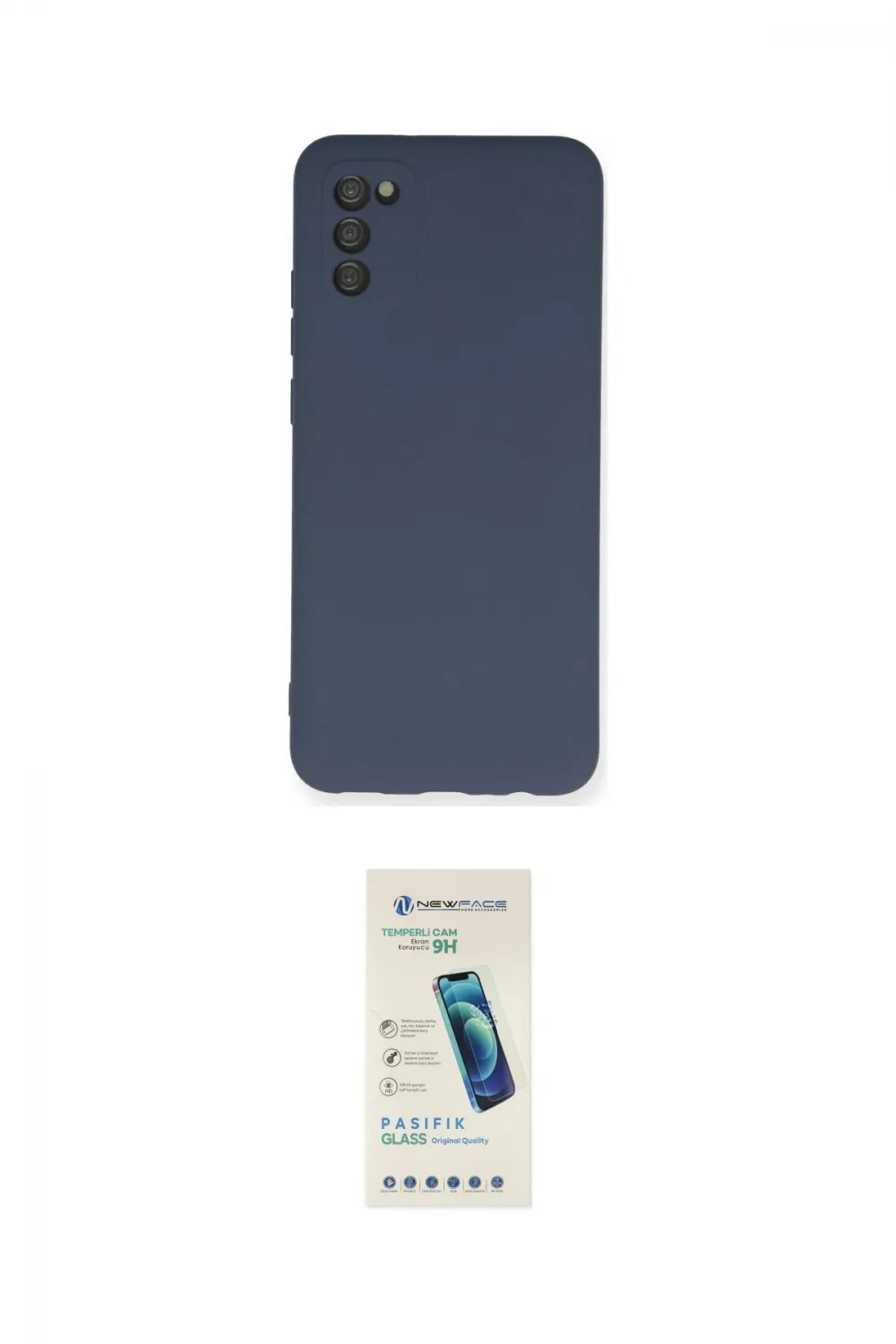 ieg™ Galaxy A03S Kılıf Ahenk Serisi - Şeffaf Pasifik Cam Ekran Koruyucu