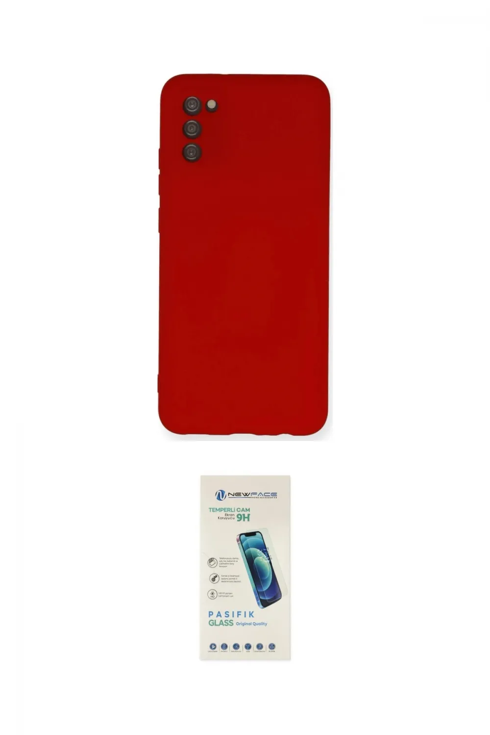 ieg™ Galaxy A03S Kılıf Ahenk Serisi - Şeffaf Pasifik Cam Ekran Koruyucu