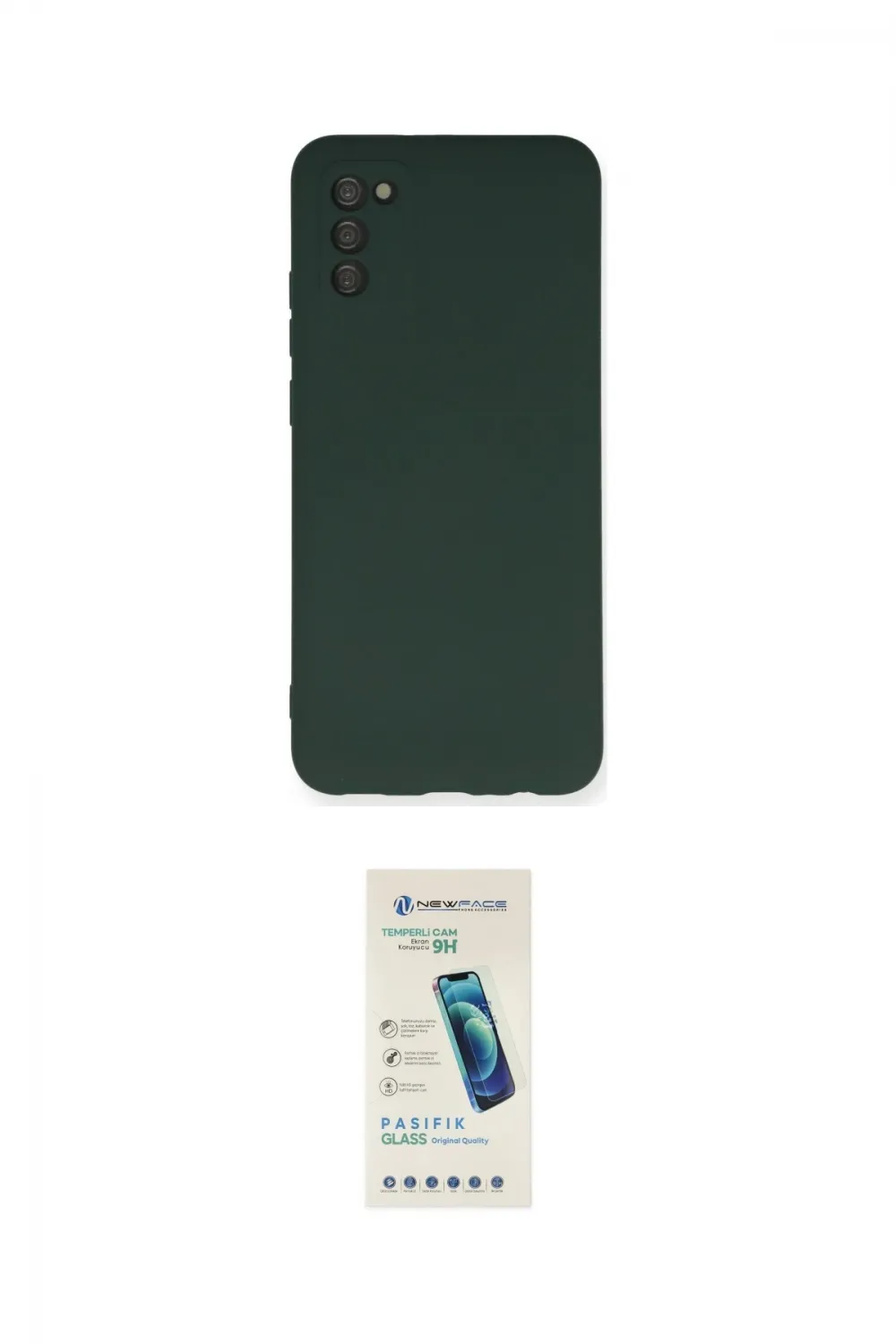 ieg™ Galaxy A03S Kılıf Ahenk Serisi - Şeffaf Pasifik Cam Ekran Koruyucu