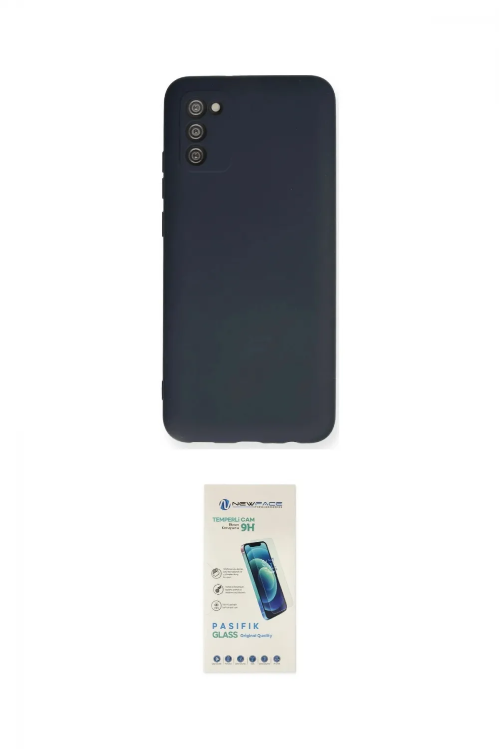 ieg™ Galaxy A03S Kılıf Ahenk Serisi - Şeffaf Pasifik Cam Ekran Koruyucu