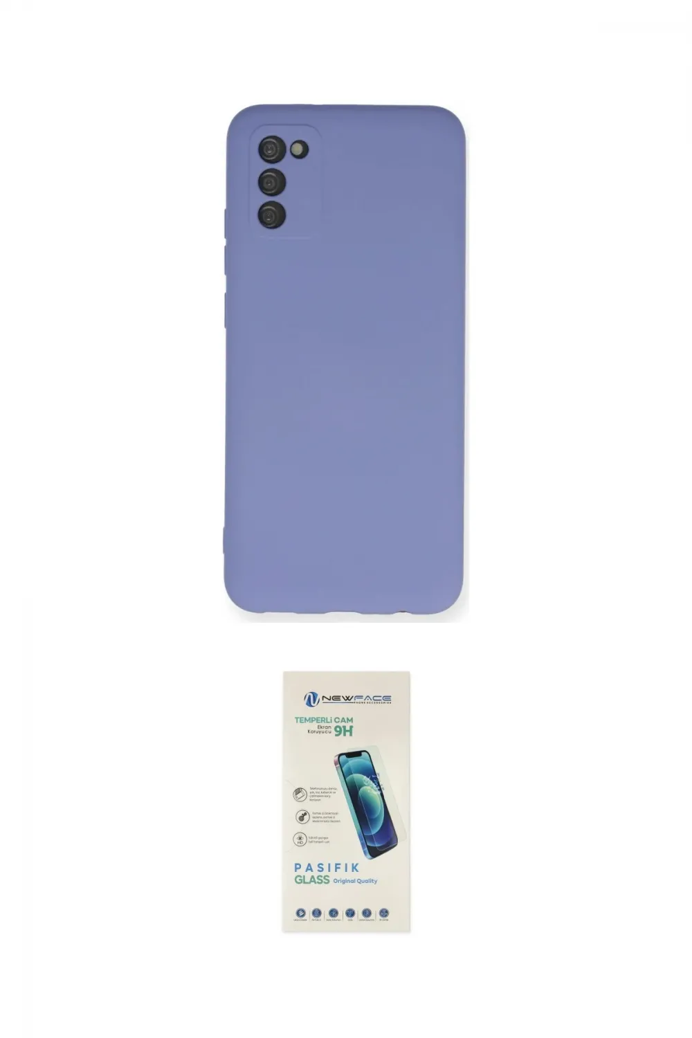 ieg™ Galaxy A03S Kılıf Ahenk Serisi - Şeffaf Pasifik Cam Ekran Koruyucu