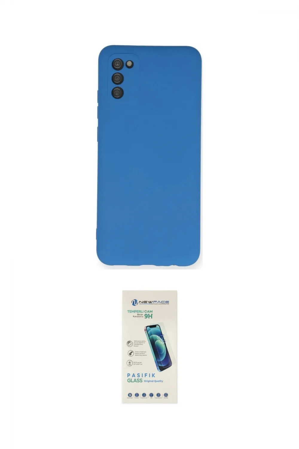 ieg™ Galaxy A03S Kılıf Ahenk Serisi - Şeffaf Pasifik Cam Ekran Koruyucu