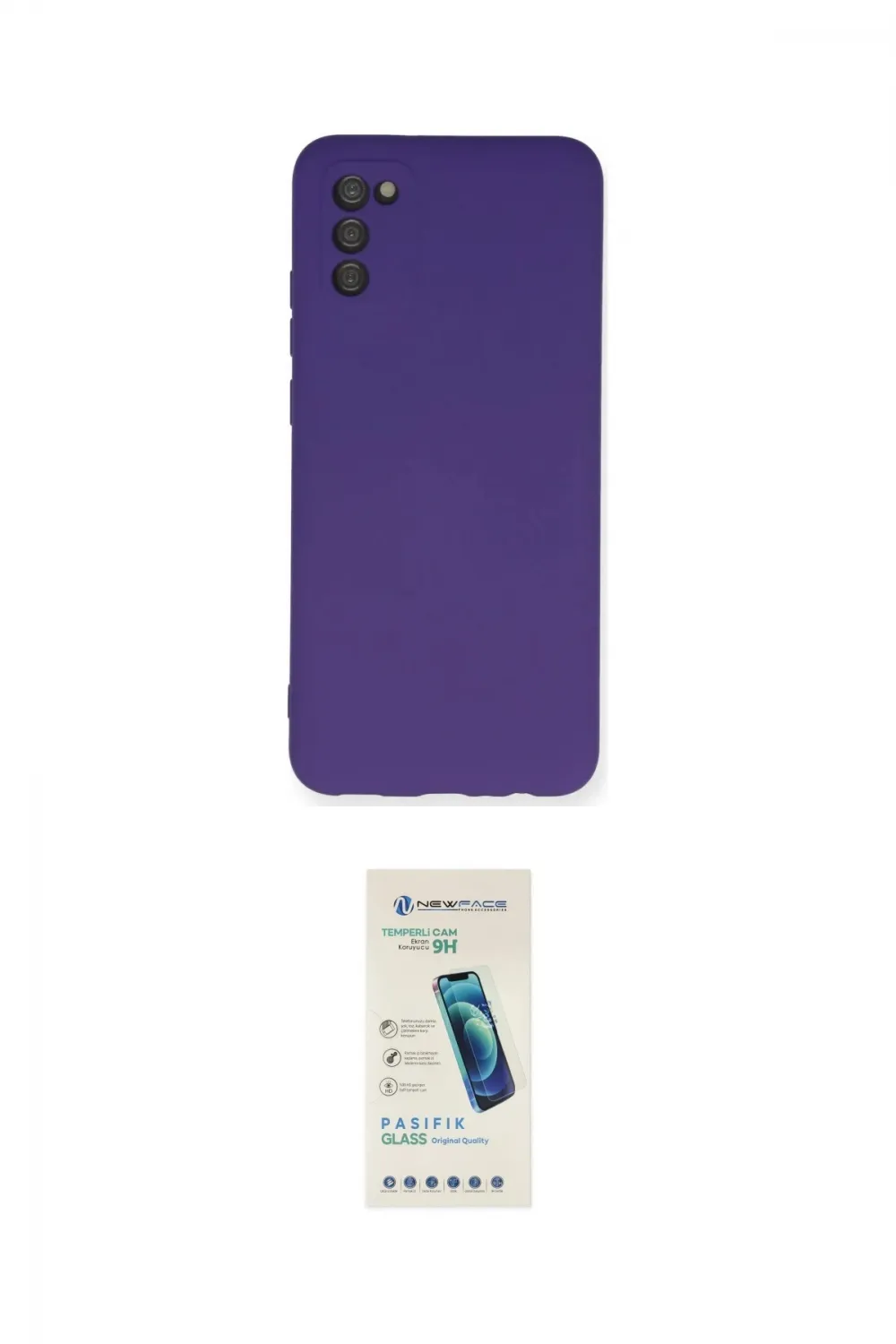 ieg™ Galaxy A03S Kılıf Ahenk Serisi - Şeffaf Pasifik Cam Ekran Koruyucu