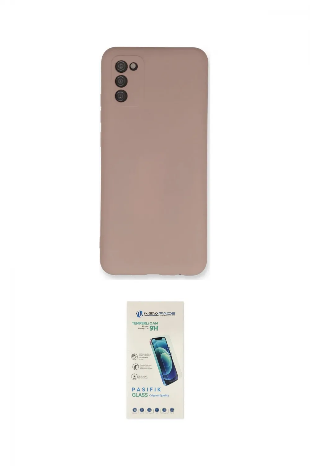 ieg™ Galaxy A03S Kılıf Ahenk Serisi - Şeffaf Pasifik Cam Ekran Koruyucu