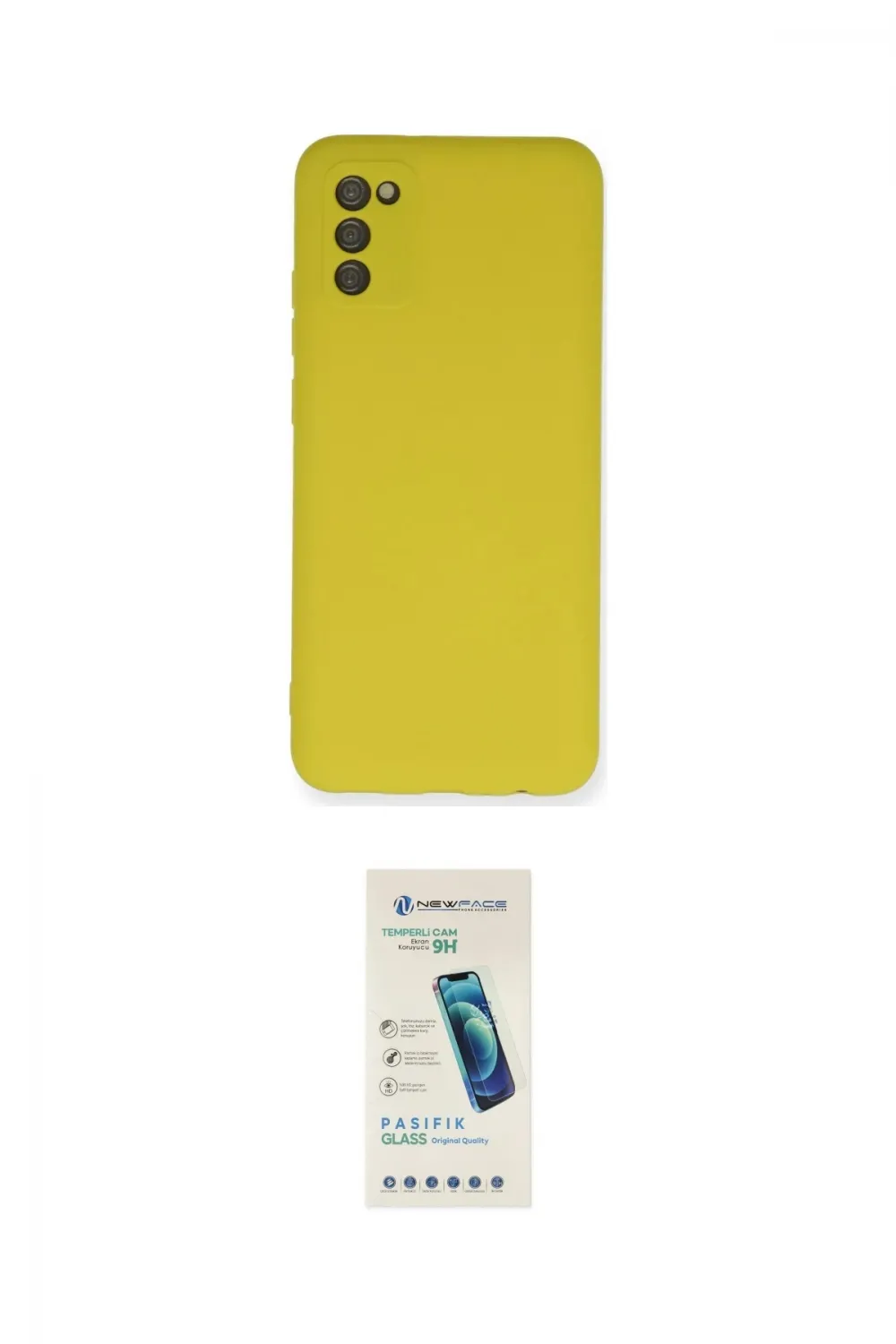 ieg™ Galaxy A03S Kılıf Ahenk Serisi - Şeffaf Pasifik Cam Ekran Koruyucu
