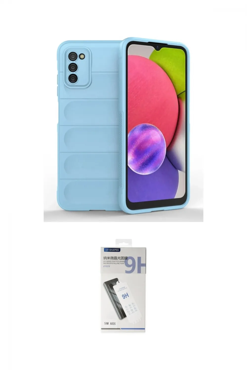 ieg™ Galaxy A03S Kılıf Atlas Koleksiyonu - Şeffaf Uv Polymer Nano Ekran Koruyucu