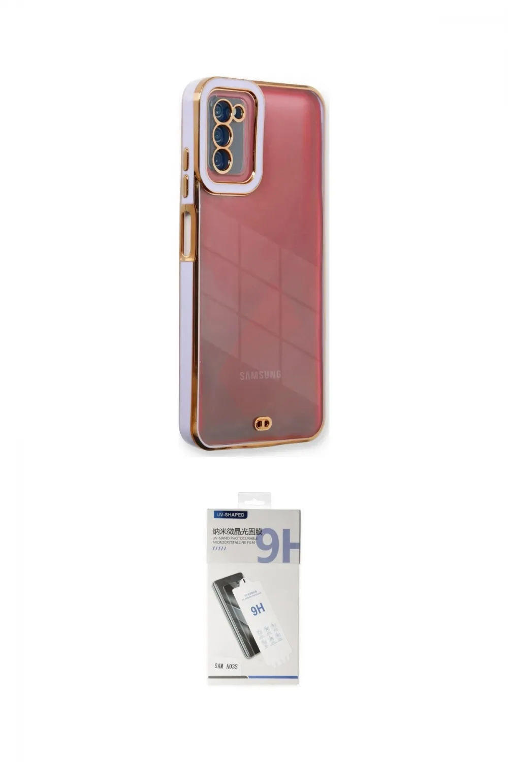 ieg™ Galaxy A03S Kılıf Çekirdek Klasik Serisi - Şeffaf Uv Polymer Nano Ekran Koruyucu