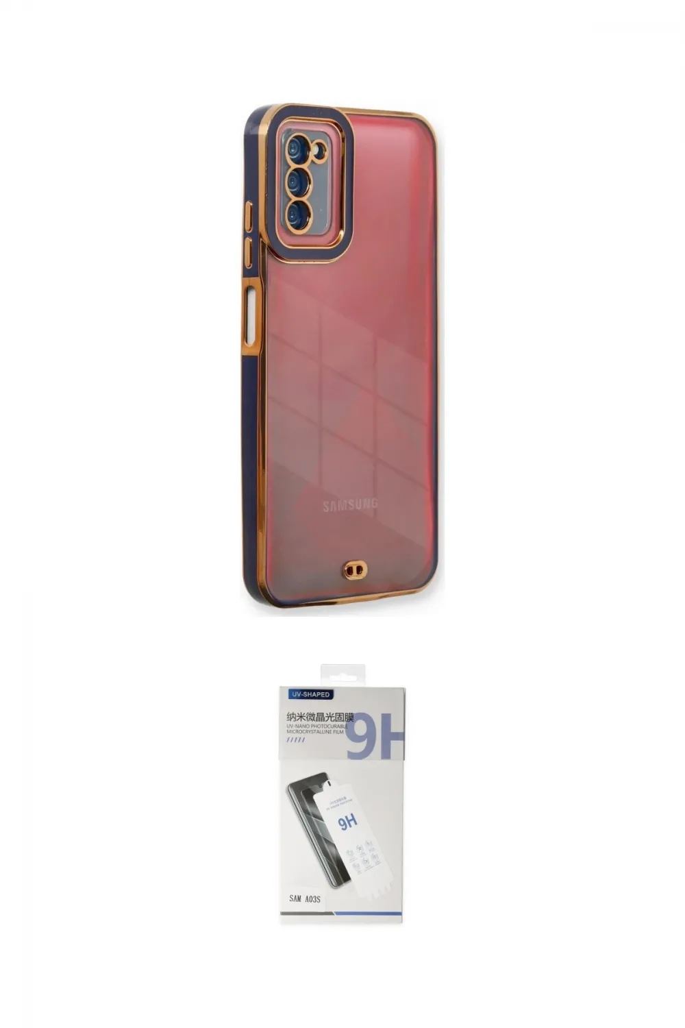 ieg™ Galaxy A03S Kılıf Çekirdek Klasik Serisi - Şeffaf Uv Polymer Nano Ekran Koruyucu
