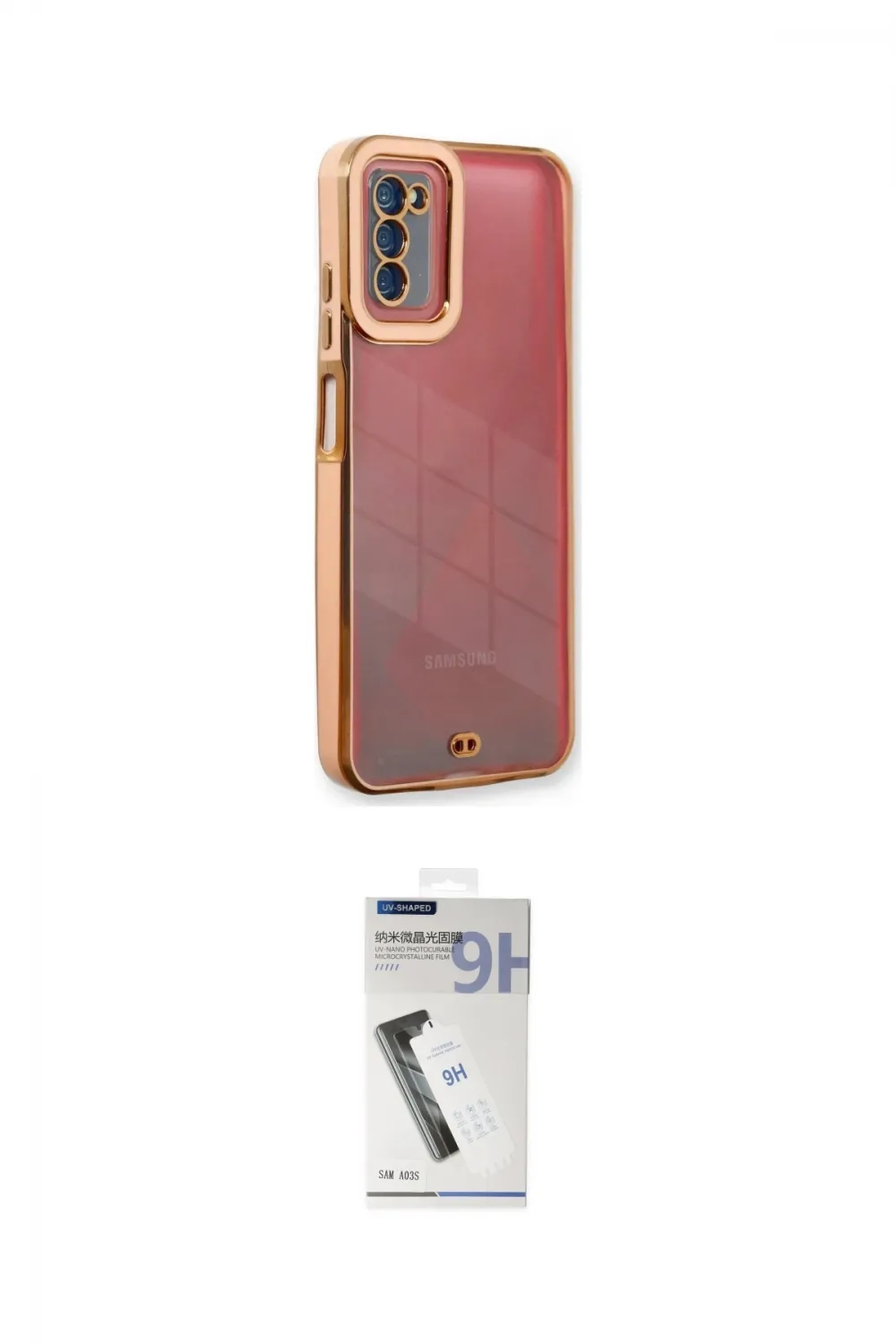 ieg™ Galaxy A03S Kılıf Çekirdek Klasik Serisi - Şeffaf Uv Polymer Nano Ekran Koruyucu