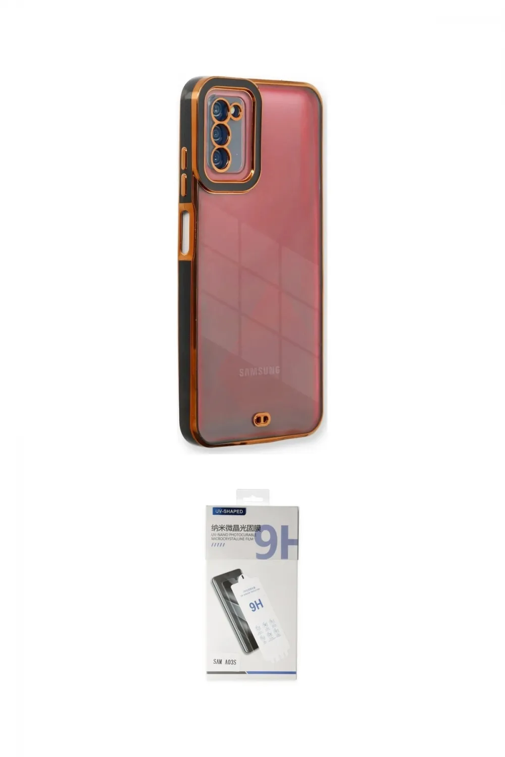 ieg™ Galaxy A03S Kılıf Çekirdek Klasik Serisi - Şeffaf Uv Polymer Nano Ekran Koruyucu